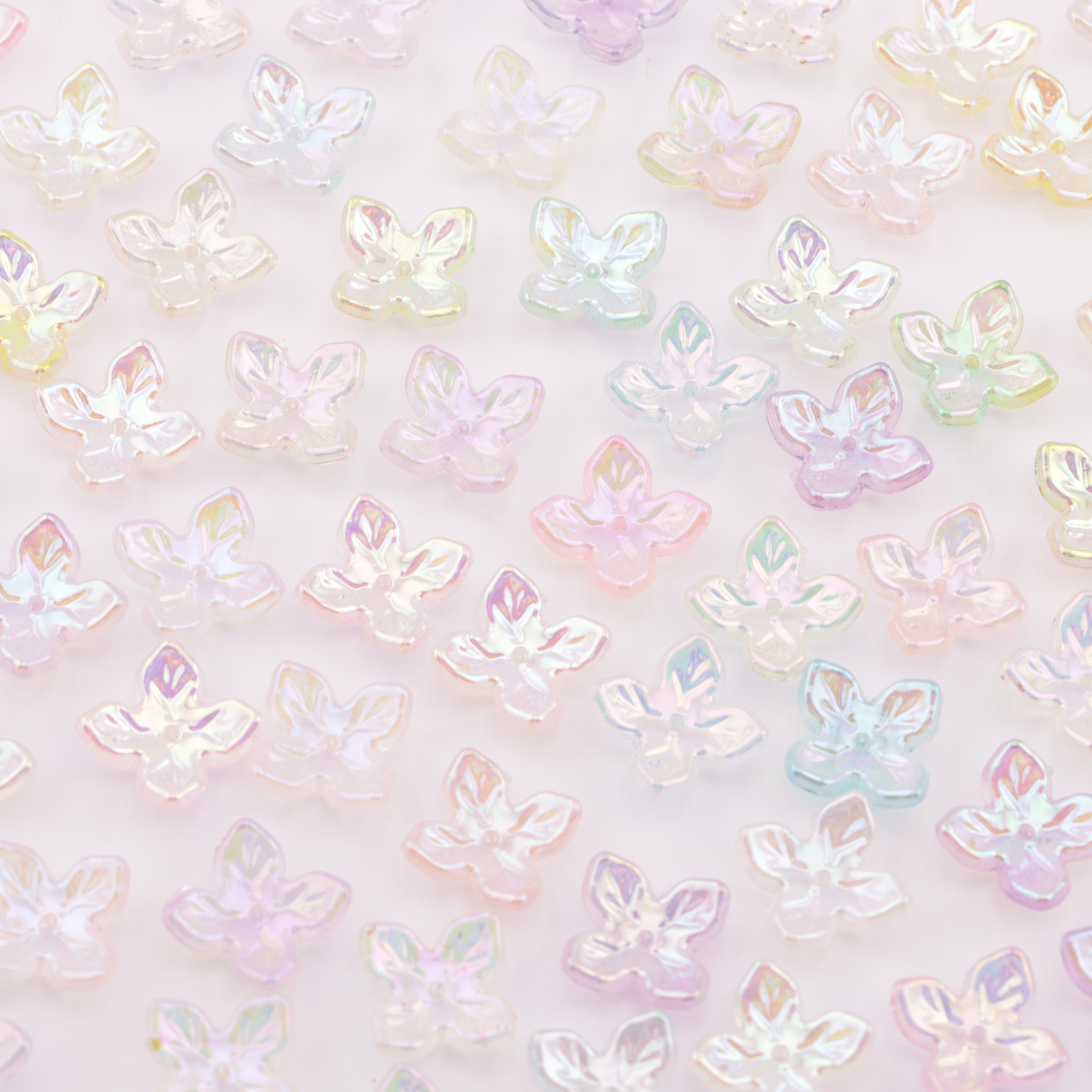 FS6042- Approximately 15mm Acrylic Electroplated Glow-In-The-Dark Flowers