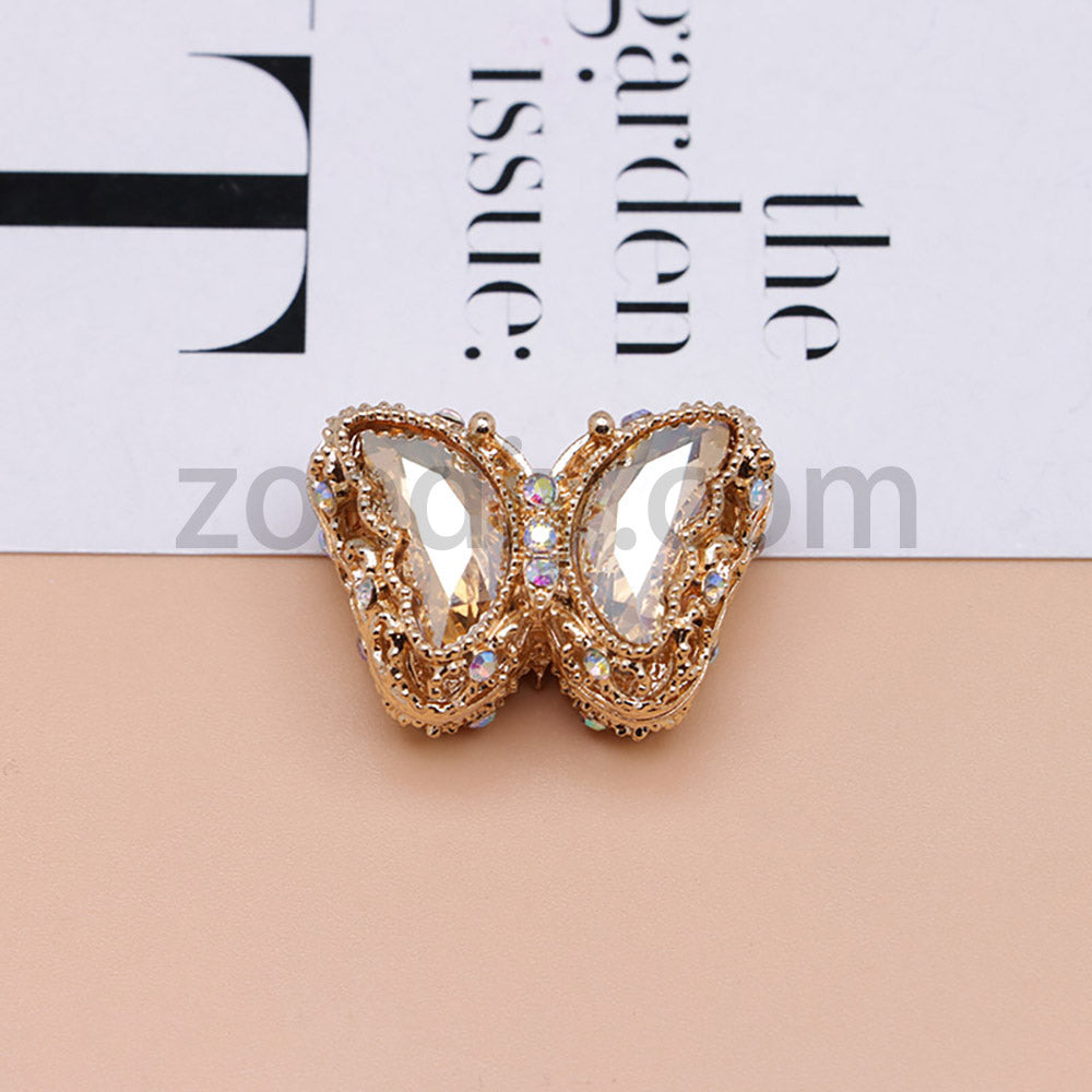 FS0359- 30mm 혼합 색상 UV 도금 다이아몬드 합금 버터플라이 펜에 적합