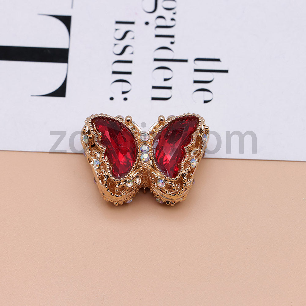 FS0359- 30mm 혼합 색상 UV 도금 다이아몬드 합금 버터플라이 펜에 적합