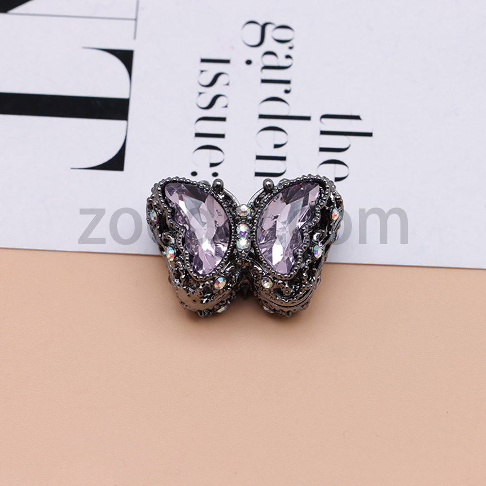 FS0359- 30mm 혼합 색상 UV 도금 다이아몬드 합금 버터플라이 펜에 적합