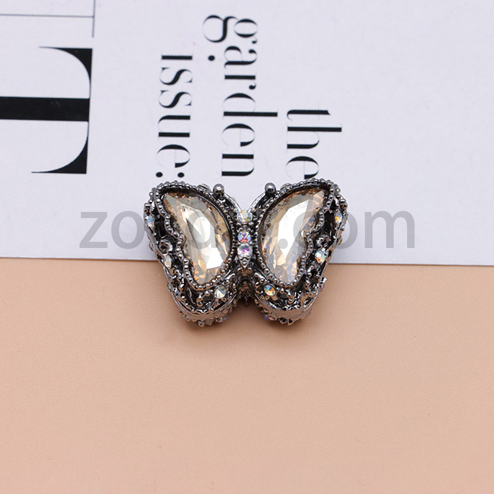 FS0359- 30mm 혼합 색상 UV 도금 다이아몬드 합금 버터플라이 펜에 적합