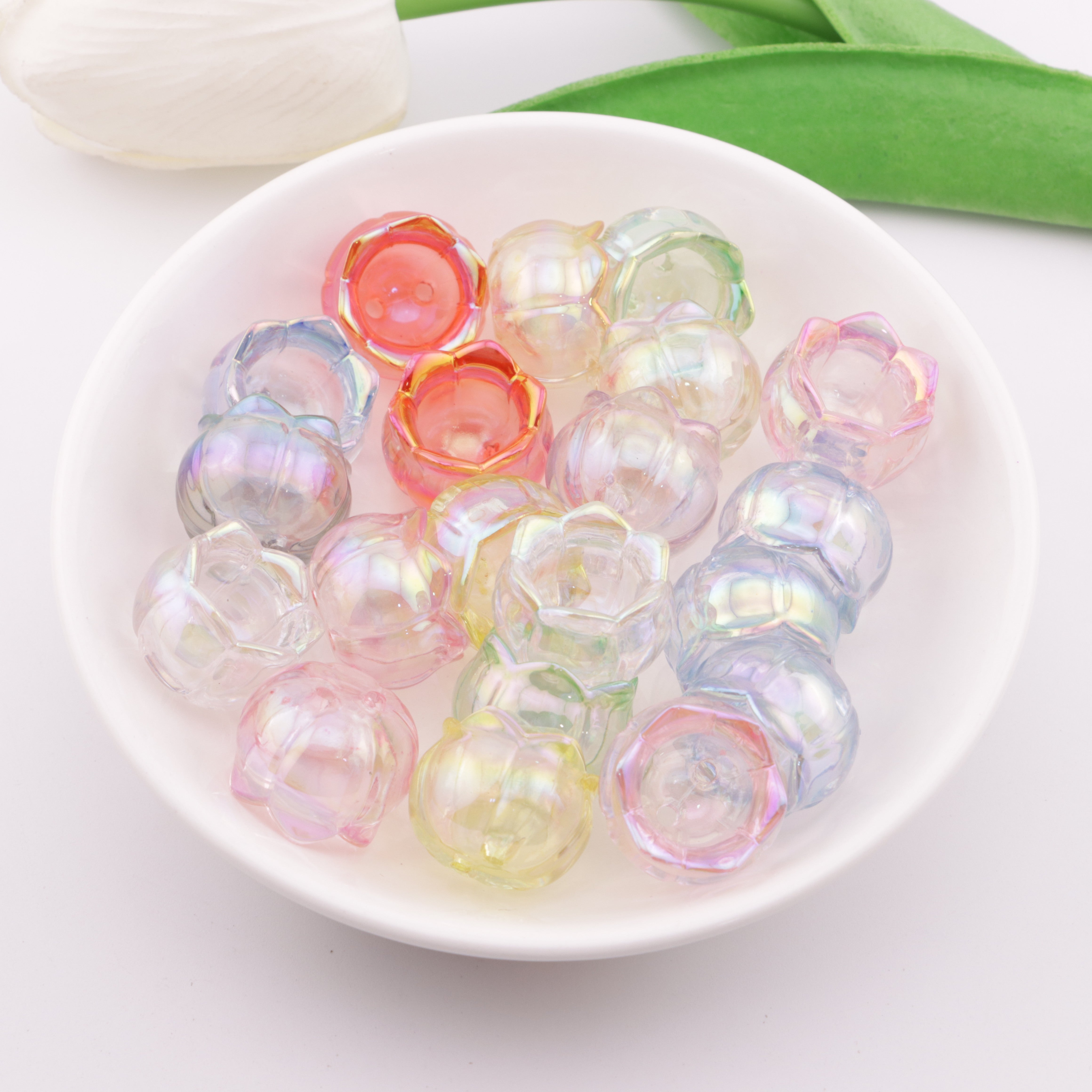 FS6060- 12×28mm Mixed-Color Uv Glow-In-The-Dark Double-Hole Lace Lily-Of-The-Valley