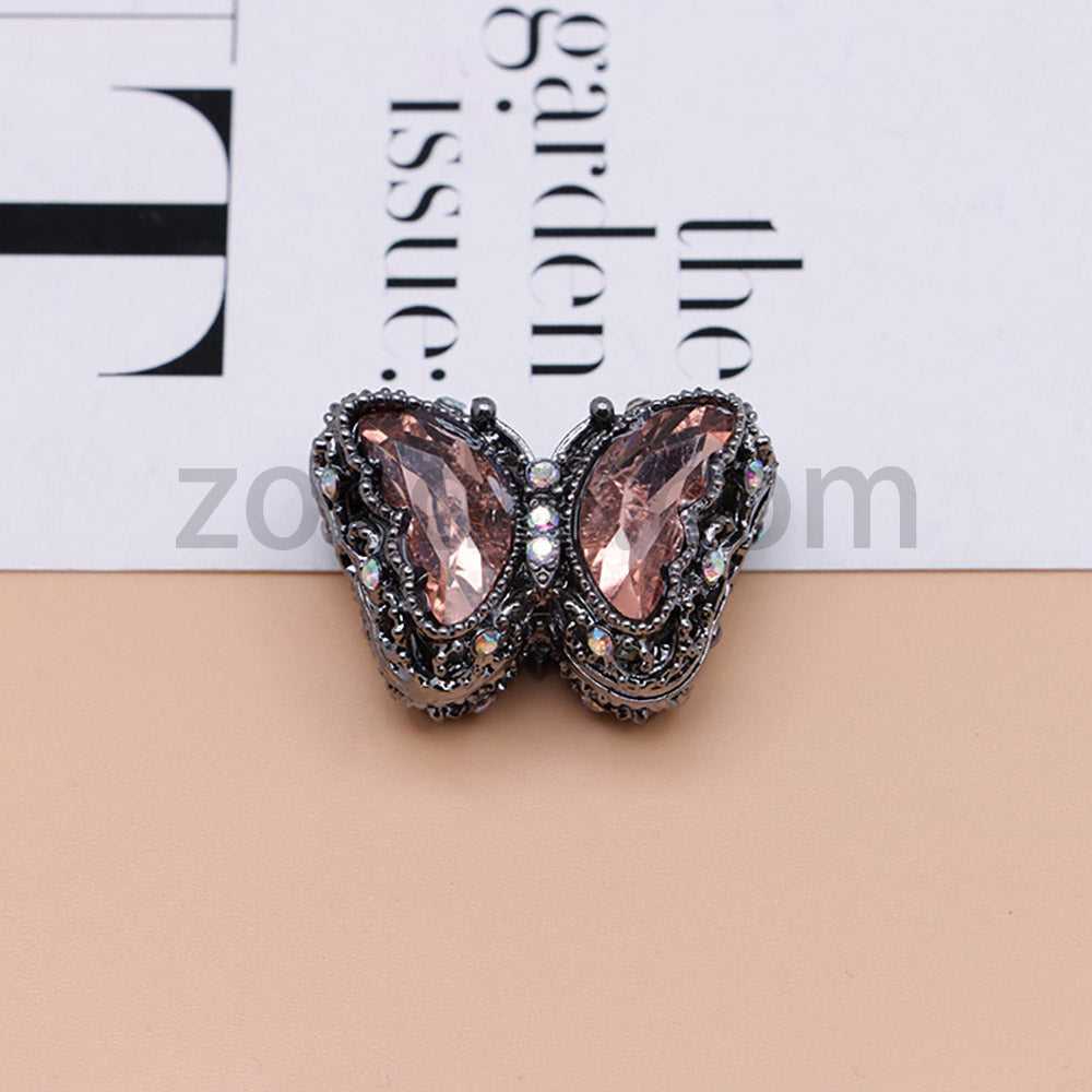 FS0359- 30mm 혼합 색상 UV 도금 다이아몬드 합금 버터플라이 펜에 적합