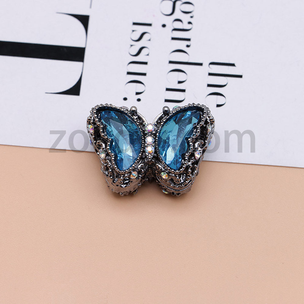 FS0359- 30mm 혼합 색상 UV 도금 다이아몬드 합금 버터플라이 펜에 적합