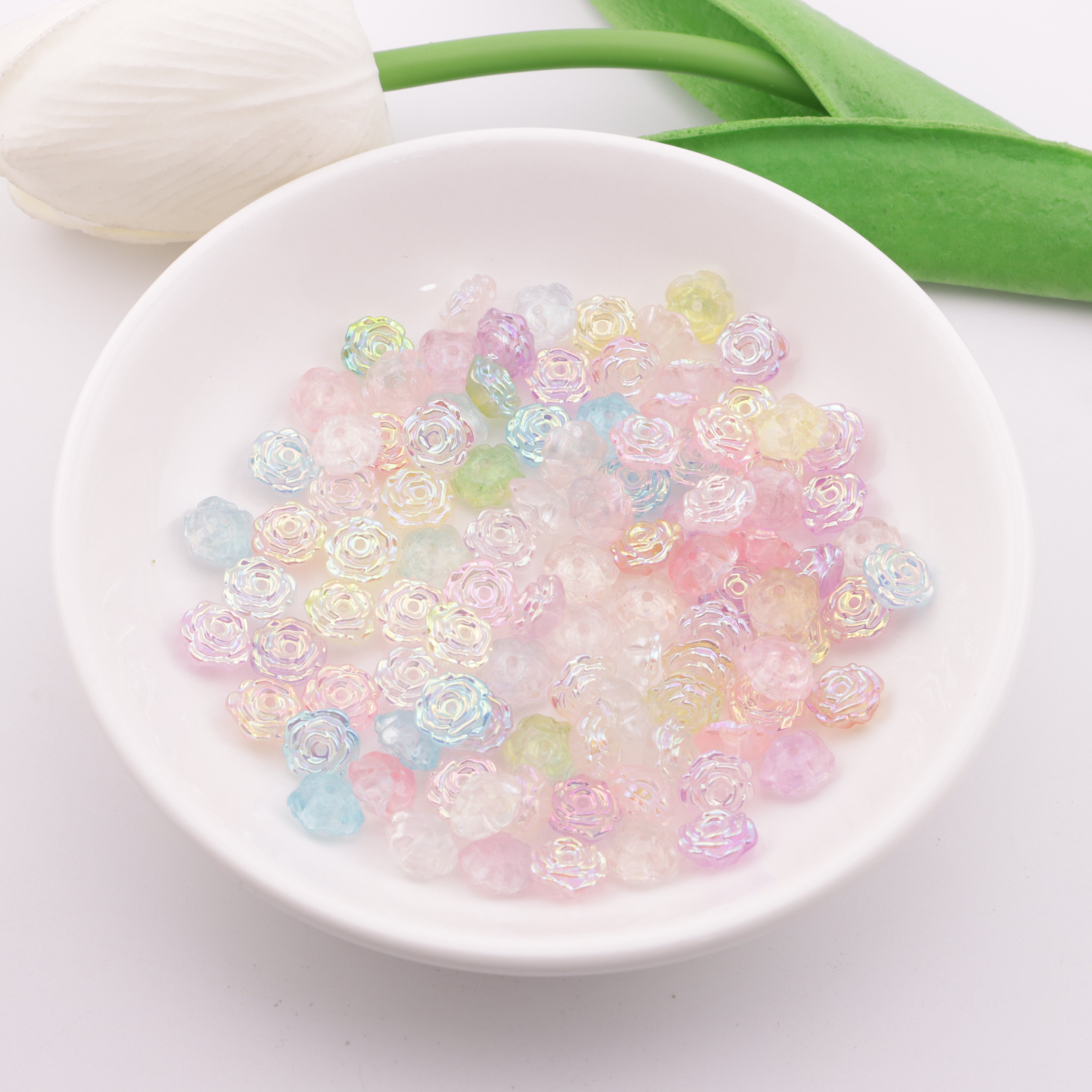 FS6055- 8mm Glow-In-The-Dark UV-Plated With Hole Roses