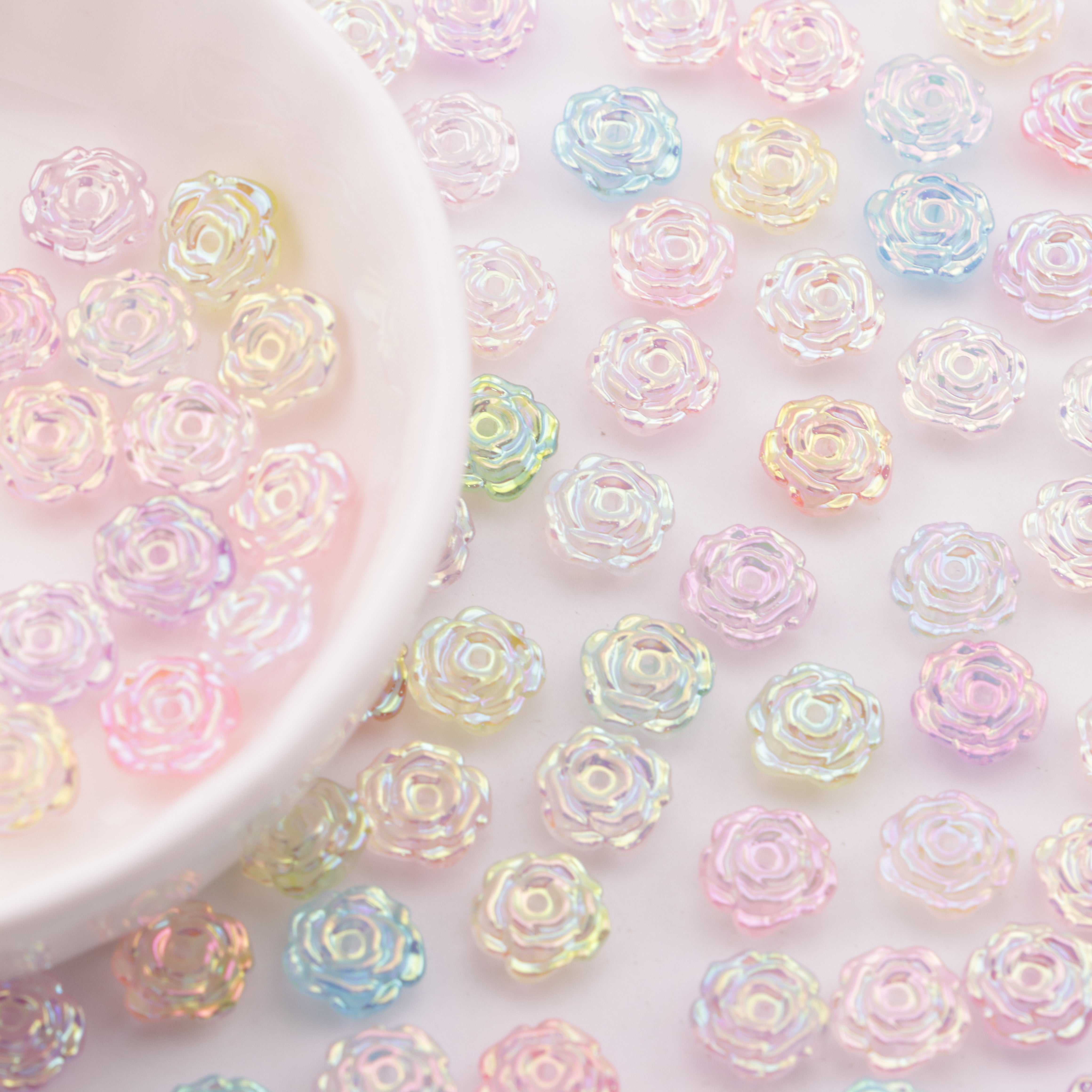FS6055- 8mm Glow-In-The-Dark UV-Plated With Hole Roses