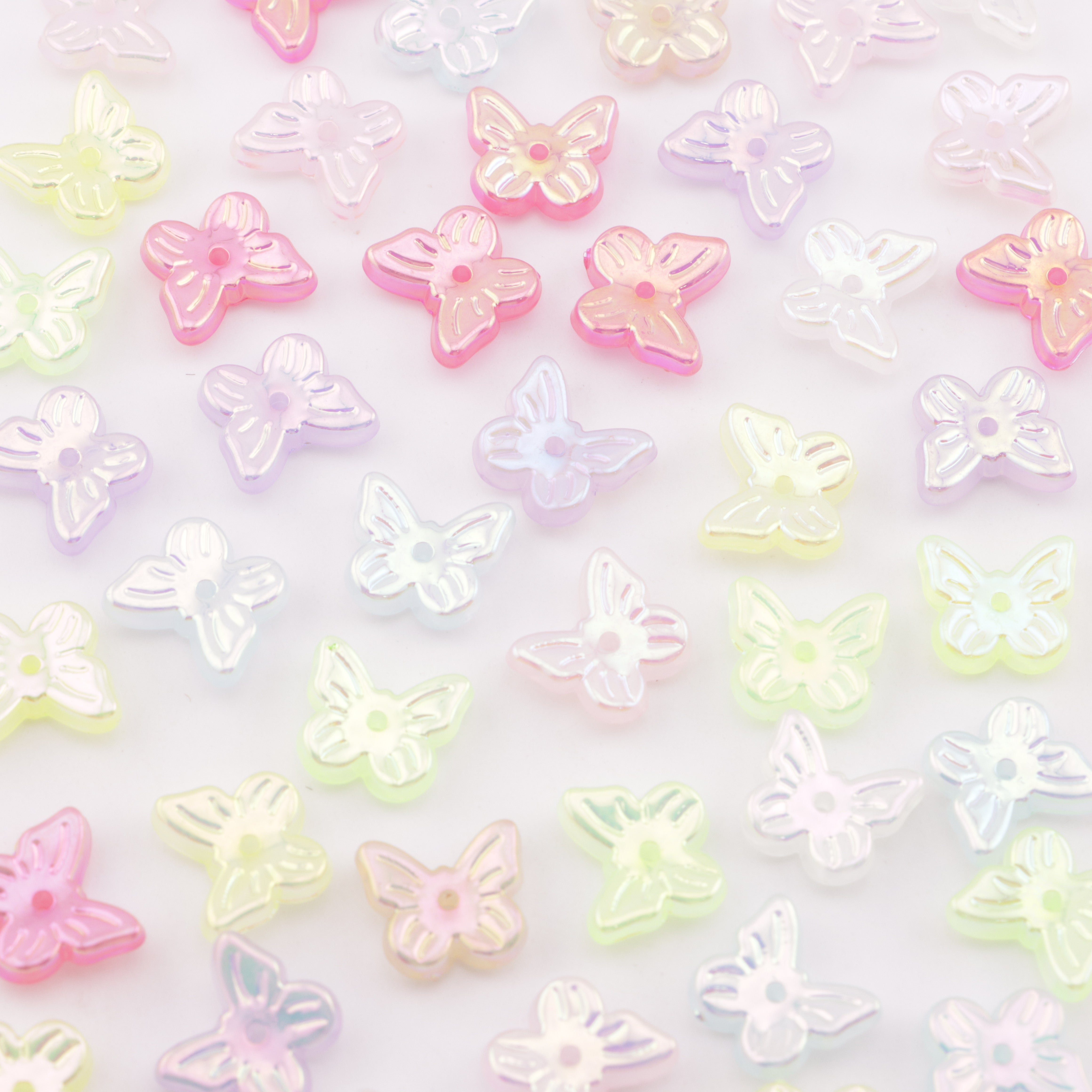 FS6056- Approximately 11mm AB Plated Butterfly Acrylic With Holes Zoe's DIY Shop