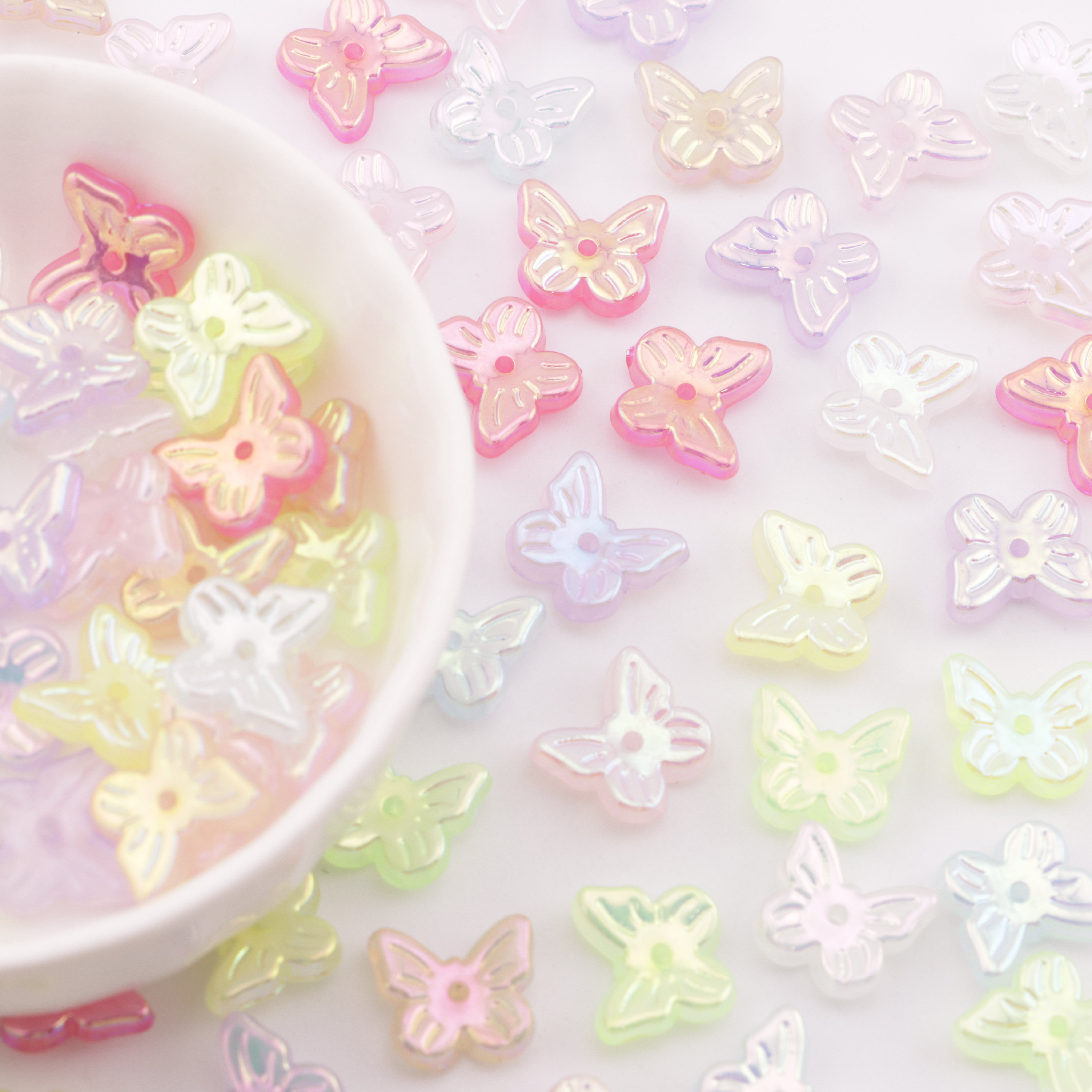 FS6056- Approximately 11mm AB Plated Butterfly Acrylic With Holes Zoe's DIY Shop