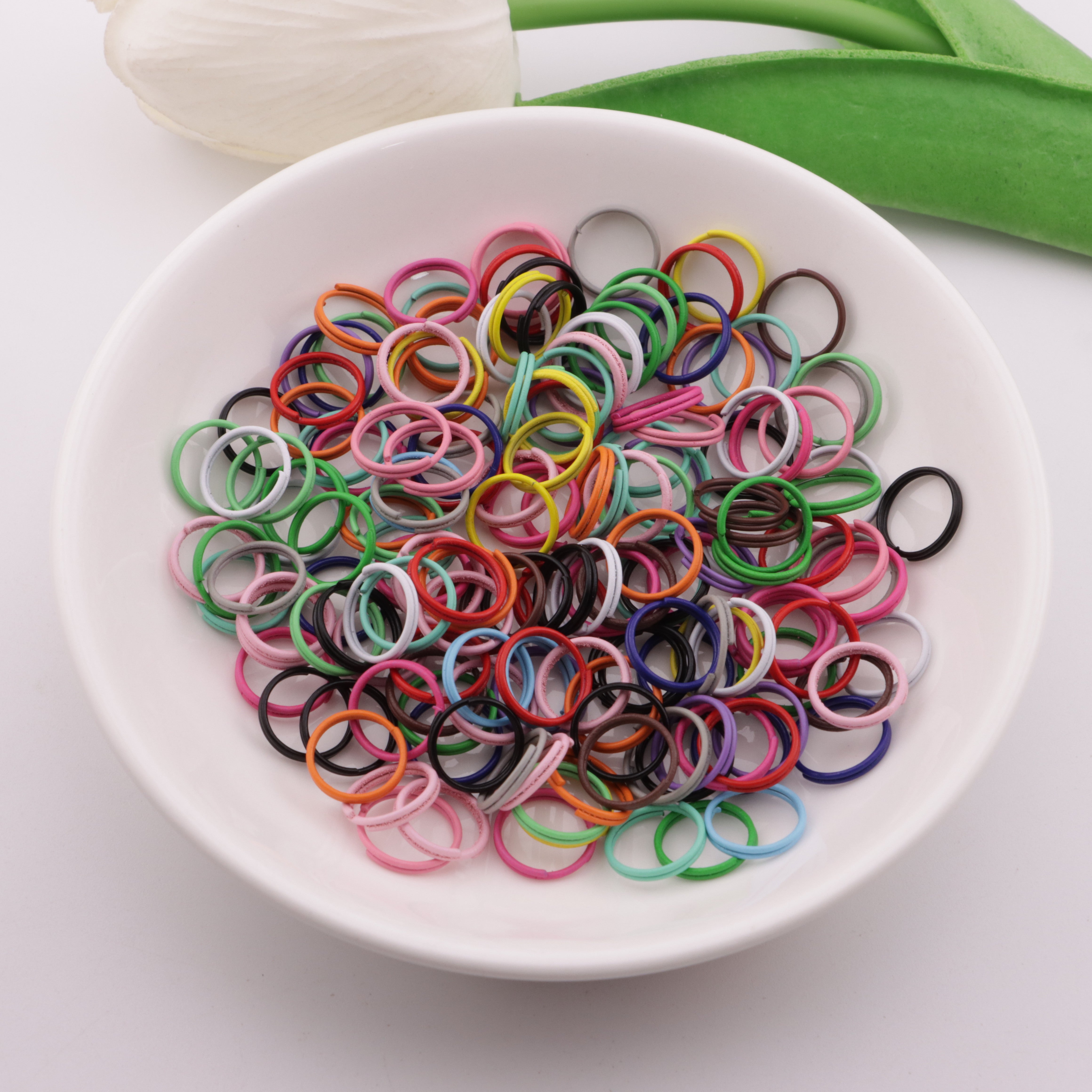 FS6088- 10mm Mixed-Color Solid Double-Layered Rings