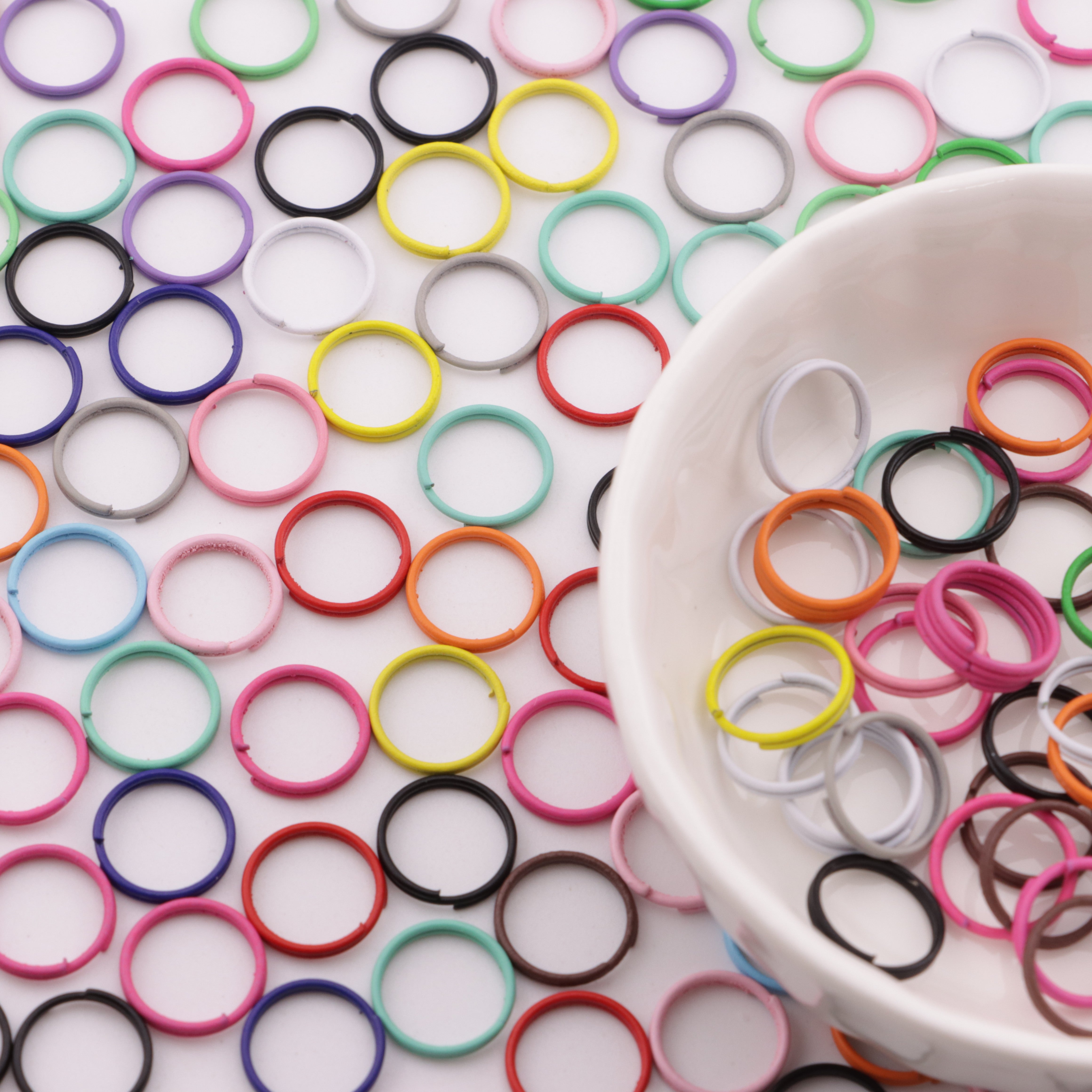 FS6088- 10mm Mixed-Color Solid Double-Layered Rings