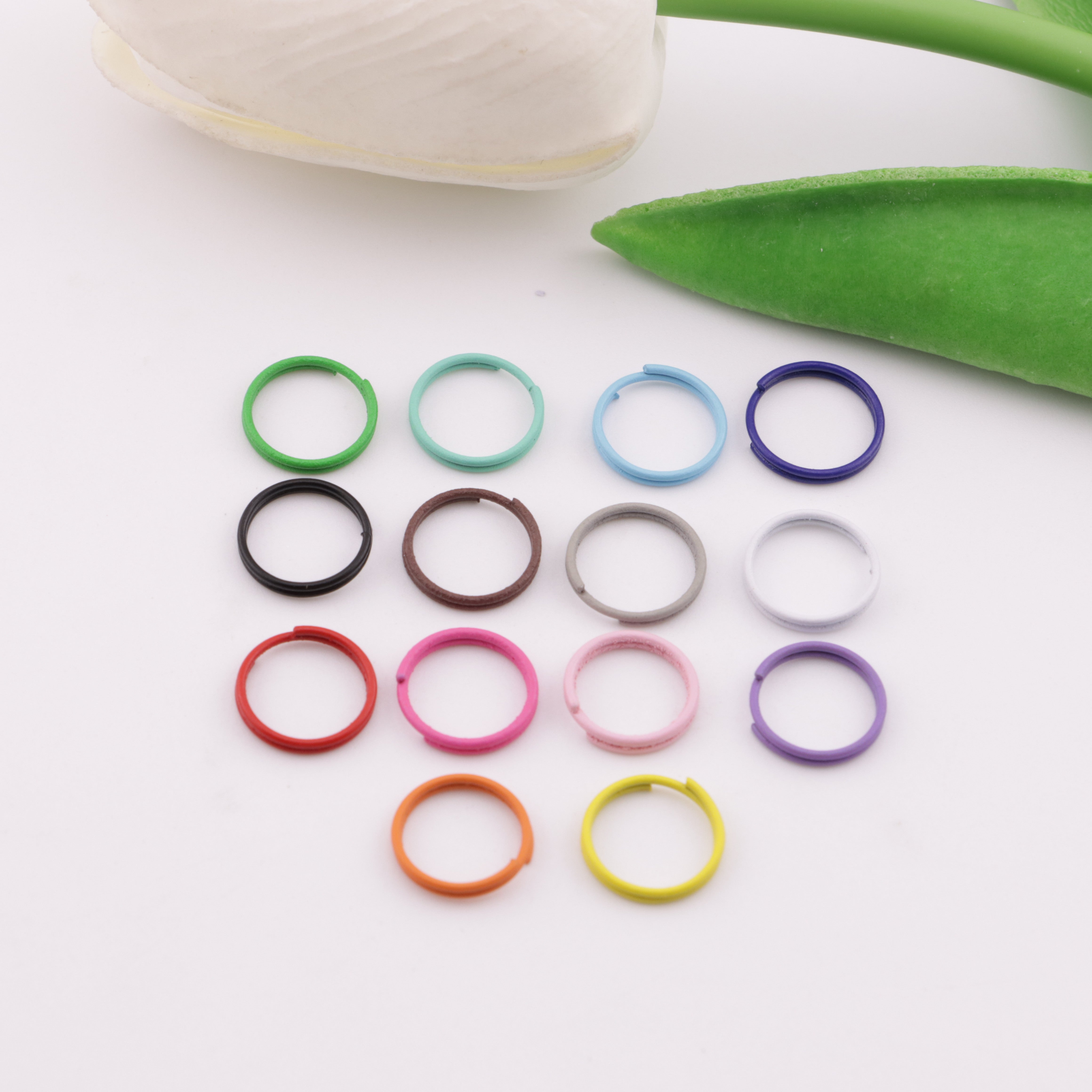 FS6088- 10mm Mixed-Color Solid Double-Layered Rings