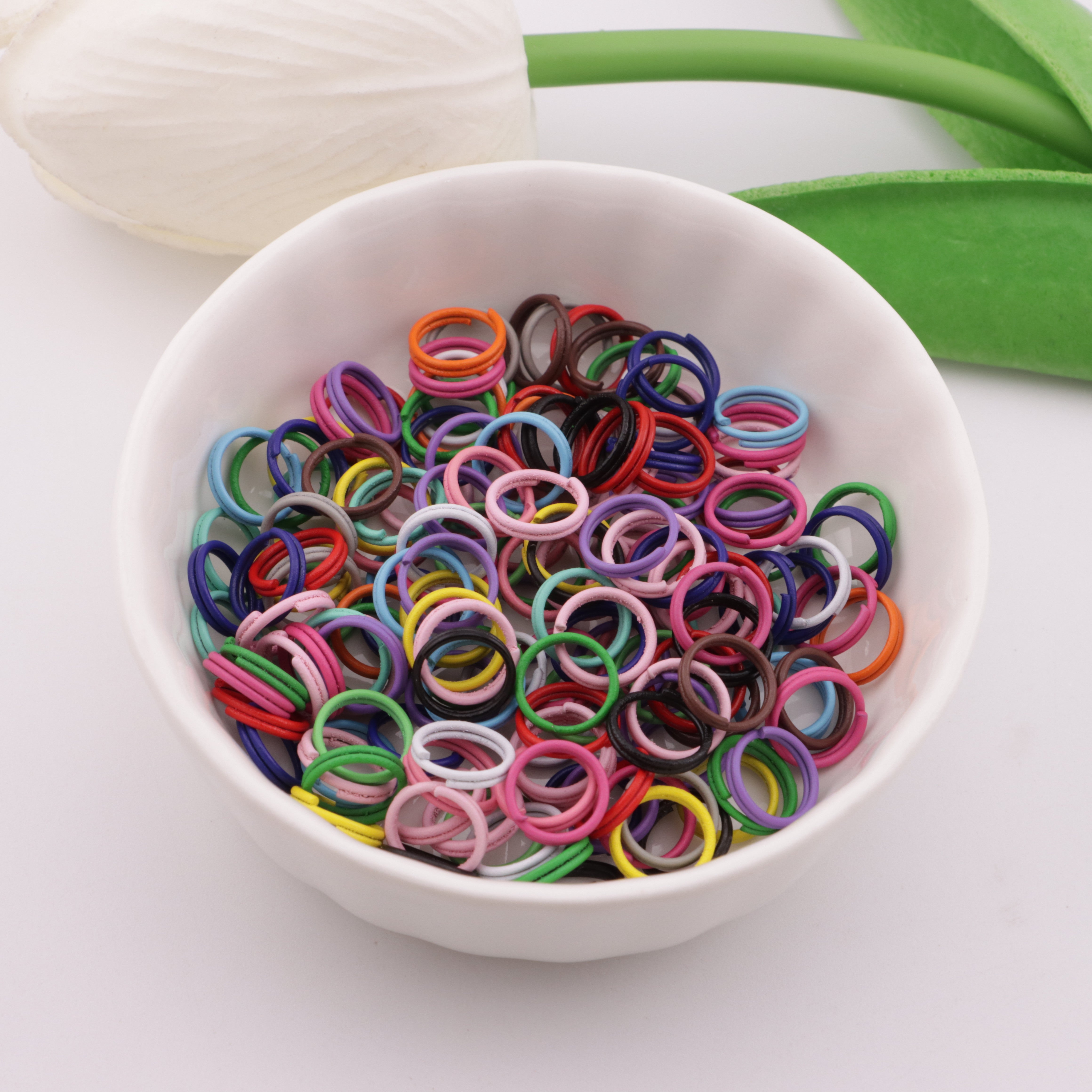 FS6089- 8mm Mixed-Color Solid Double-Layered Rings