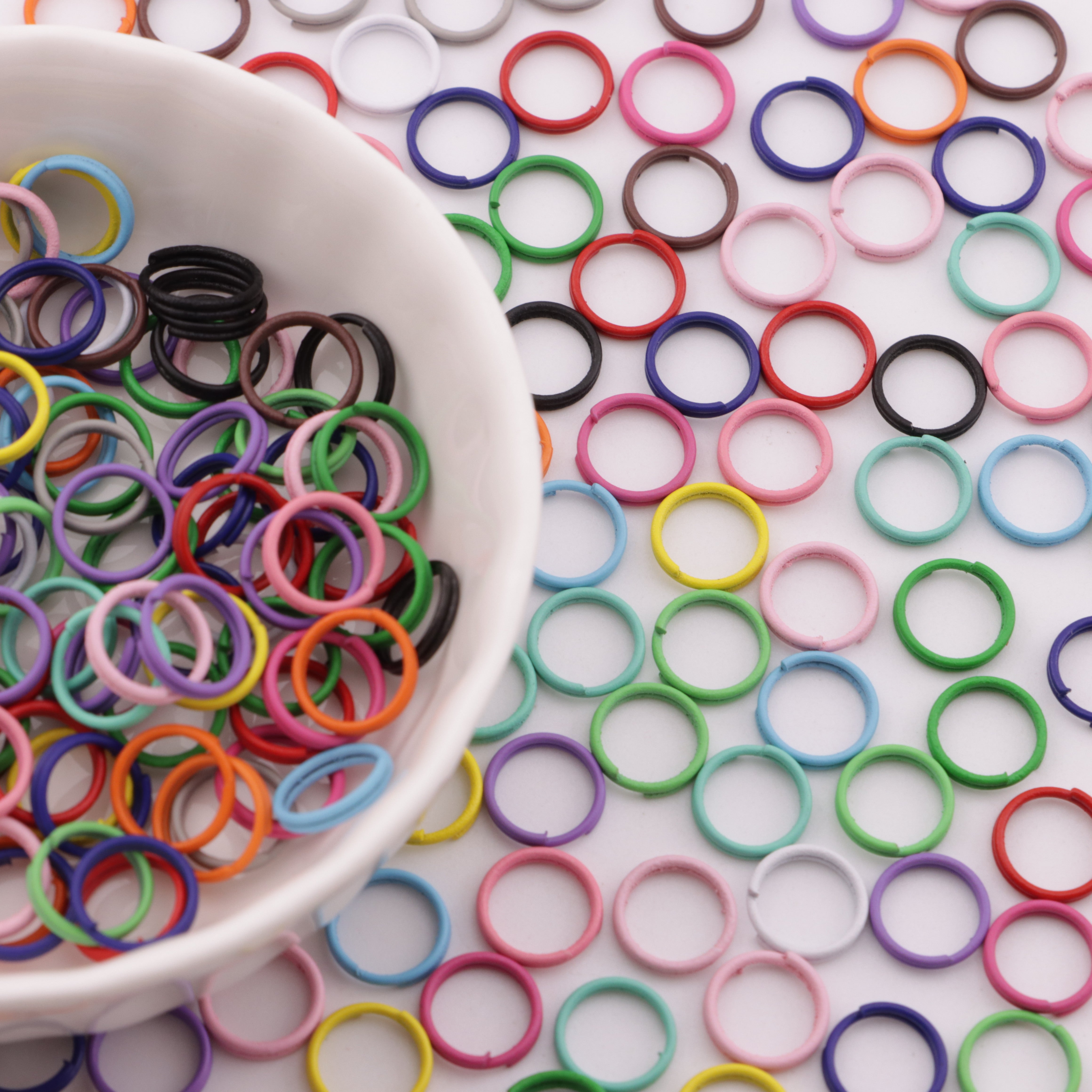 FS6089- 8mm Mixed-Color Solid Double-Layered Rings
