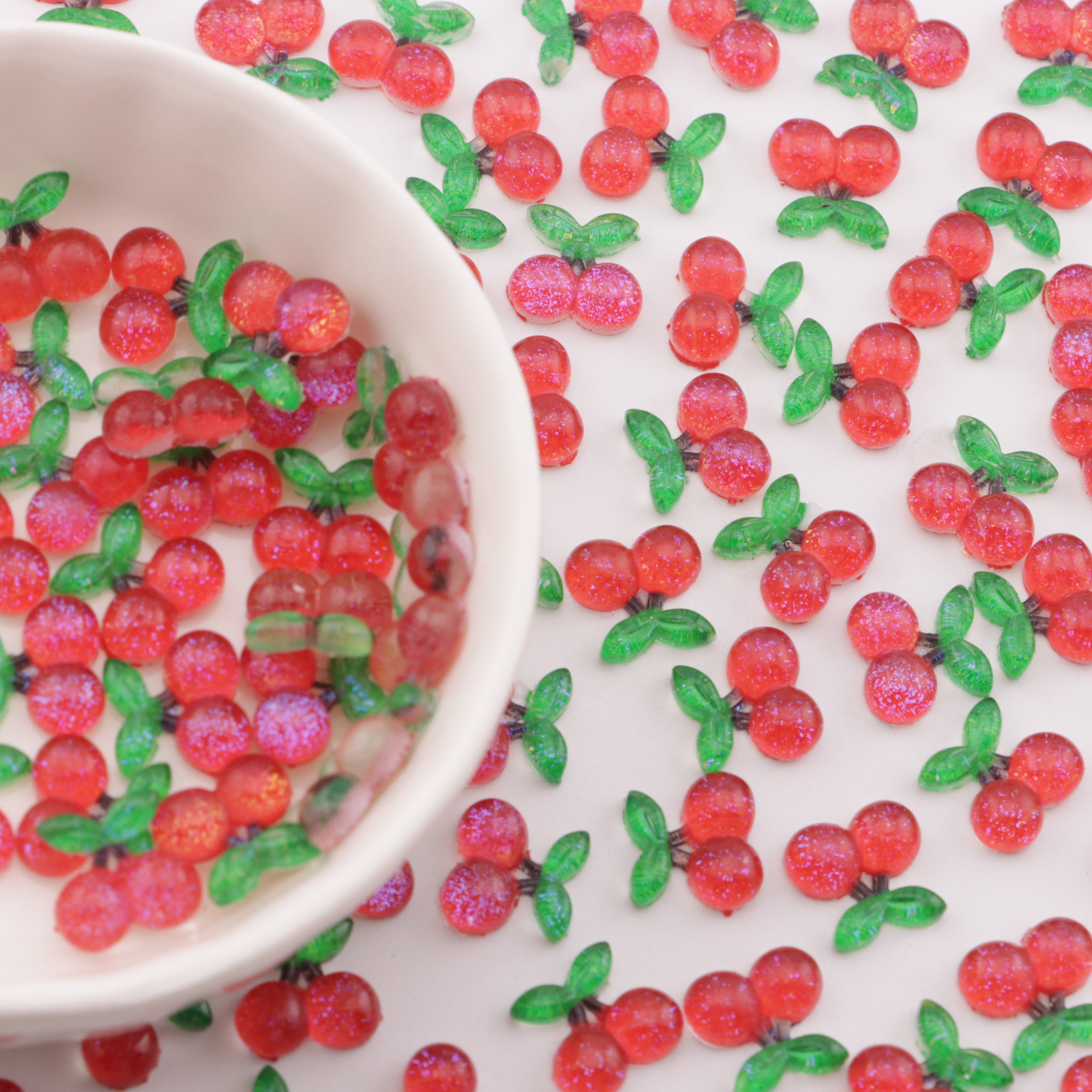 FS6091- 10mm Red Cherry Charms Red Cherry Patches Resin