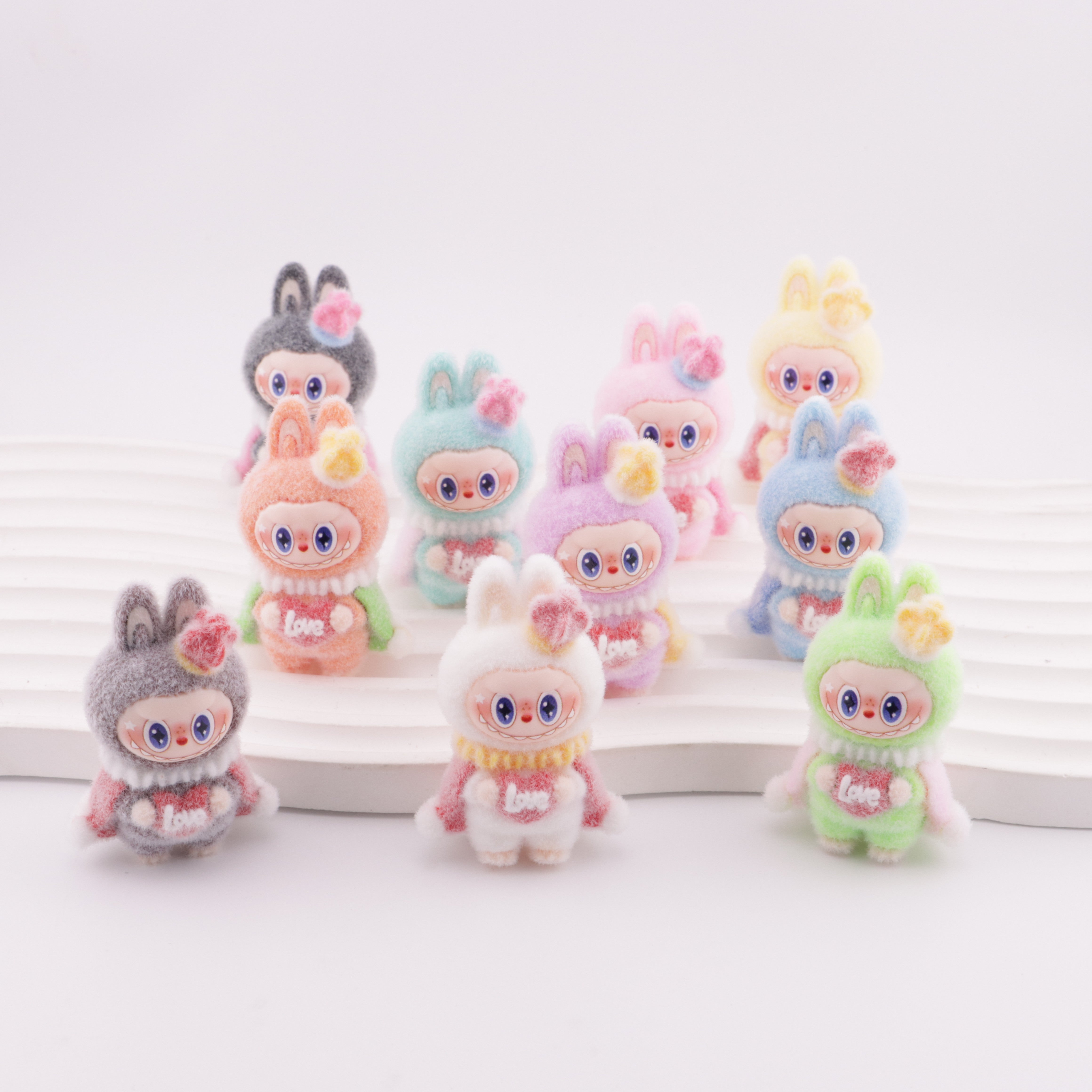 FS6099- 10 PCS/Set LBB Charms Flocked Hand - Held Heart - Shaped Crown Bubu Decorations