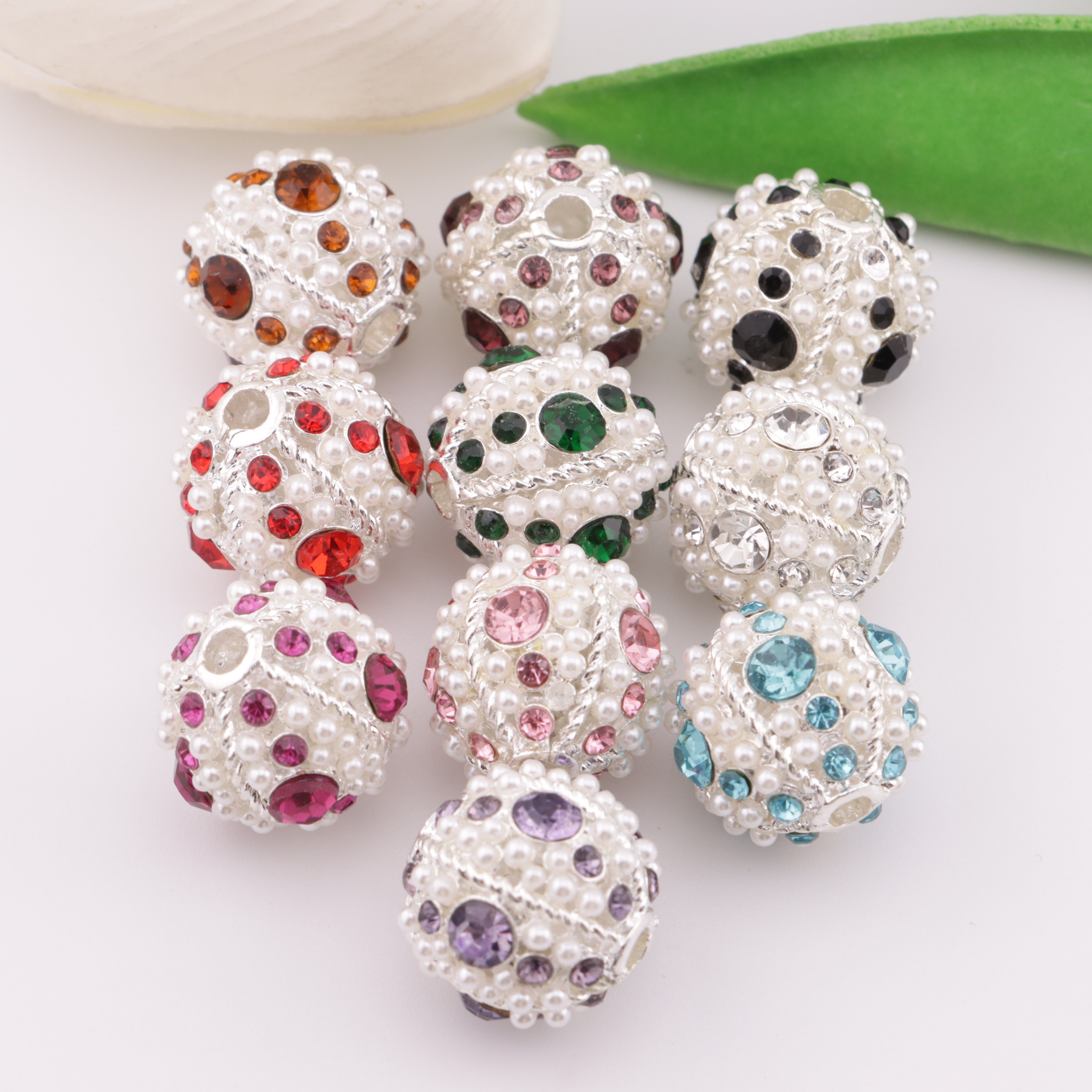 FS6102- Pearl And Diamonds Metal Beads Metal Pumpkin Beads