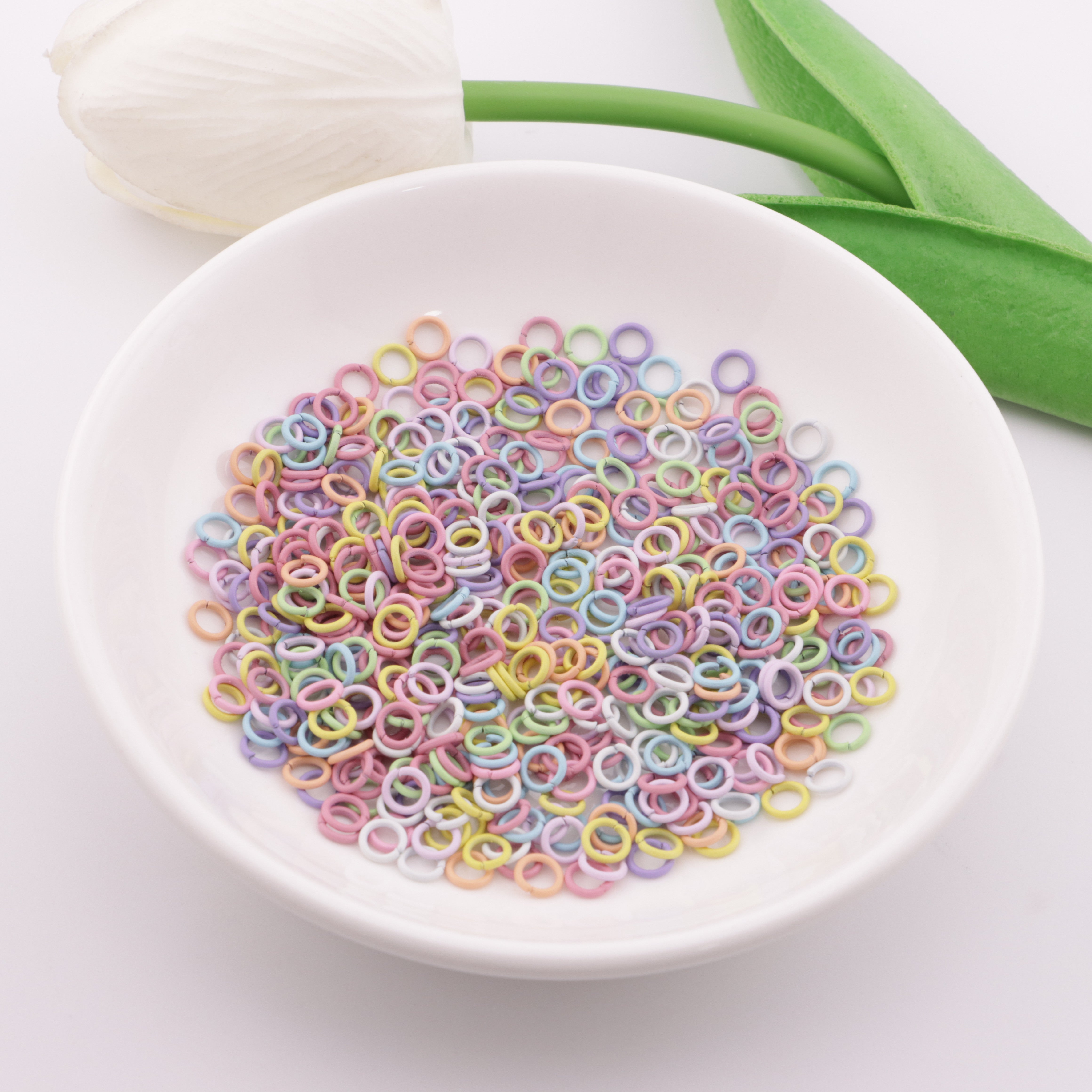 FS6094- 5mm Closed Jump Rings, Colorful Closed - End Rings