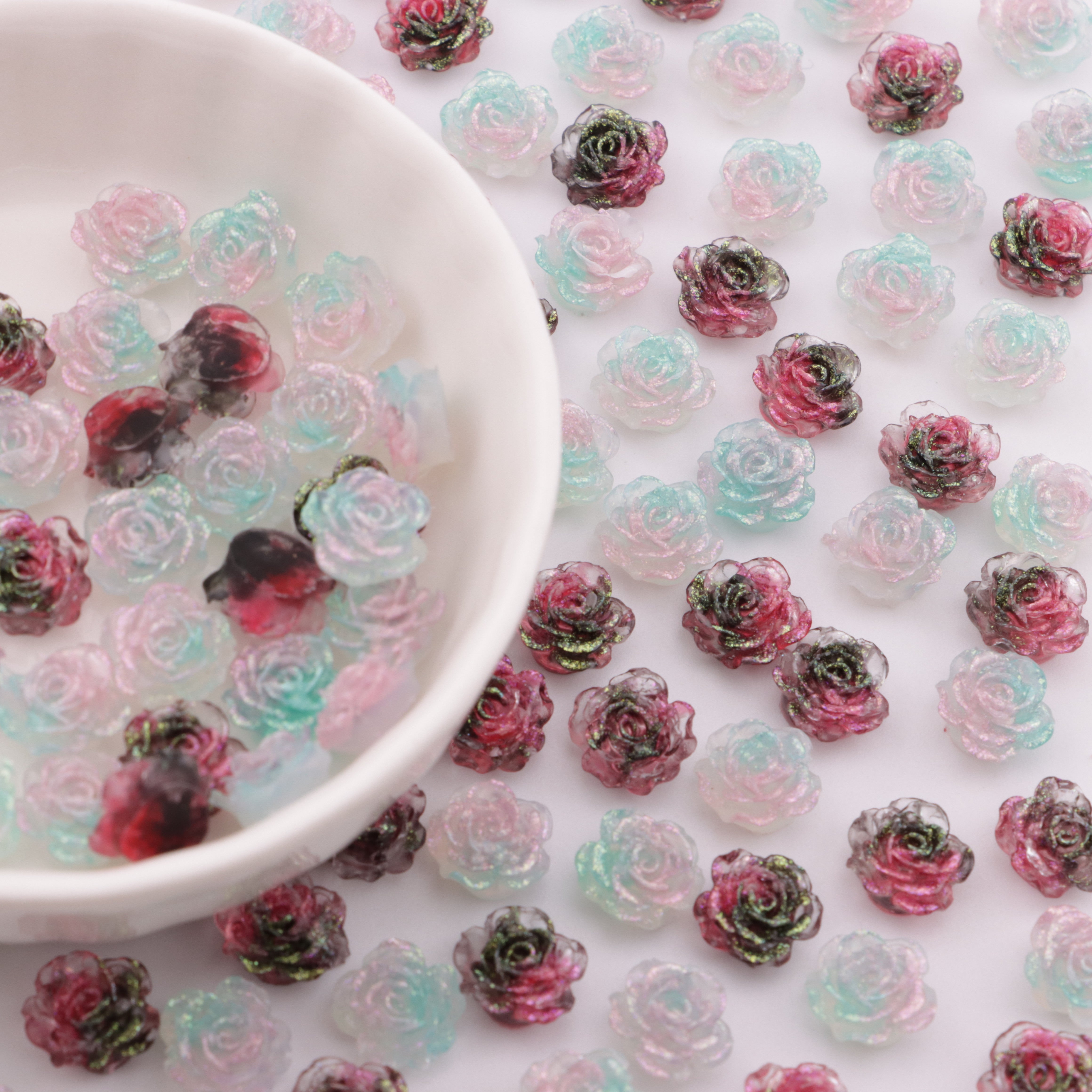 FS6082- 10mm Luminous Soft Flower Charms Luminescent Soft Flower Patches