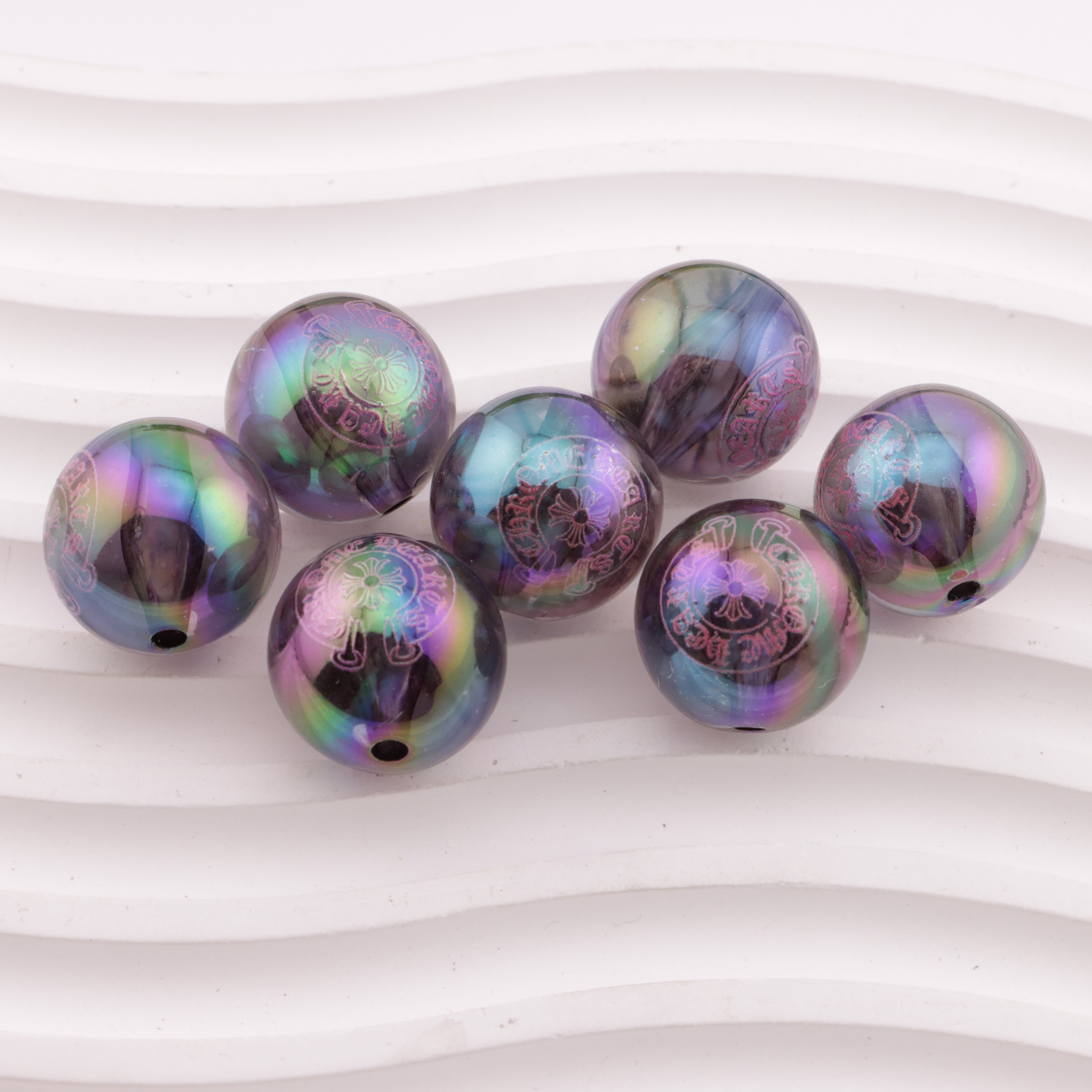 FS5540- 20mm High-Transparency UV-Coated Chrome Hearts-Style Acrylic Beads Zoe's DIY Shop