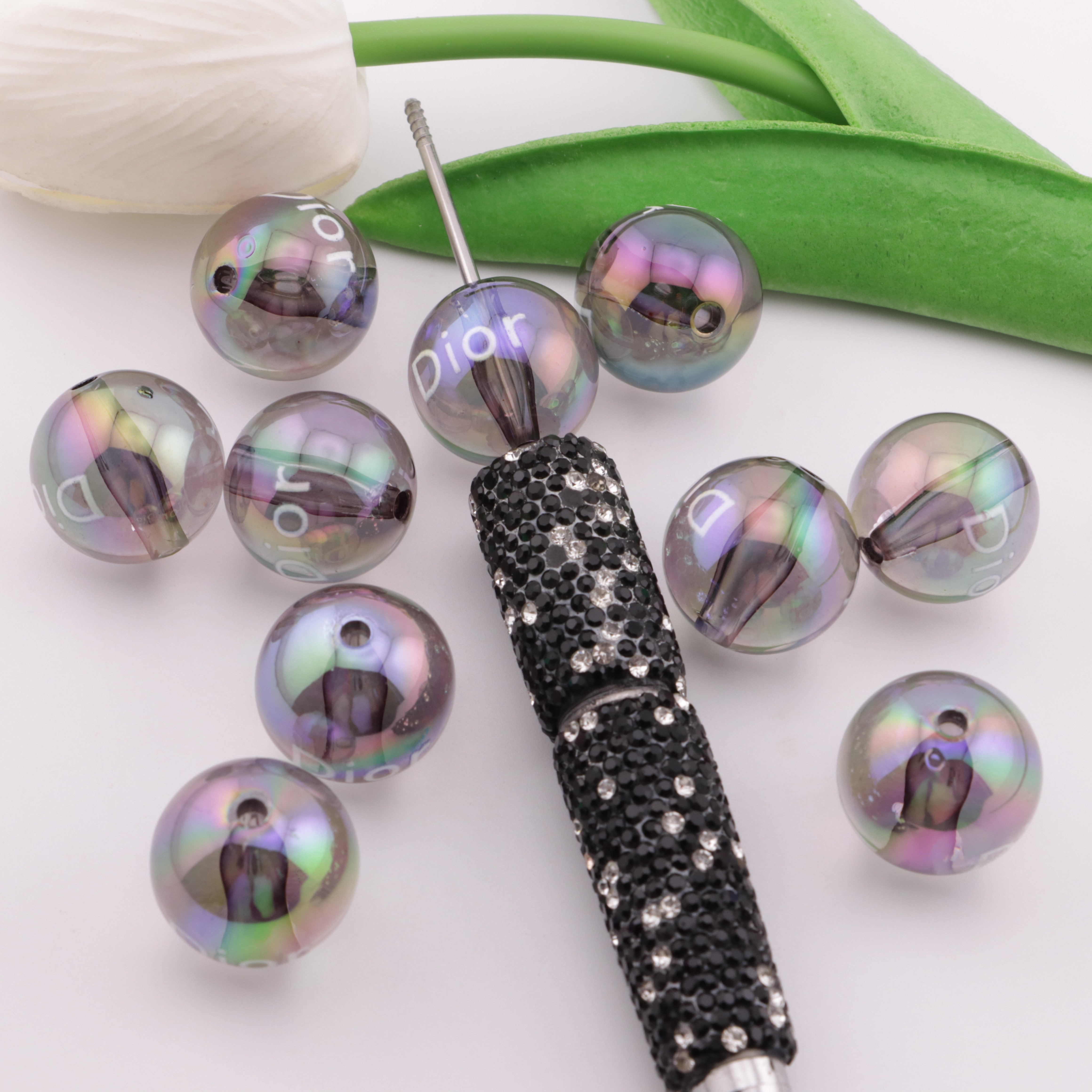 FS5538- 20mm High-Transparency UV-Coated Dior Acrylic Beads Zoe's DIY Shop
