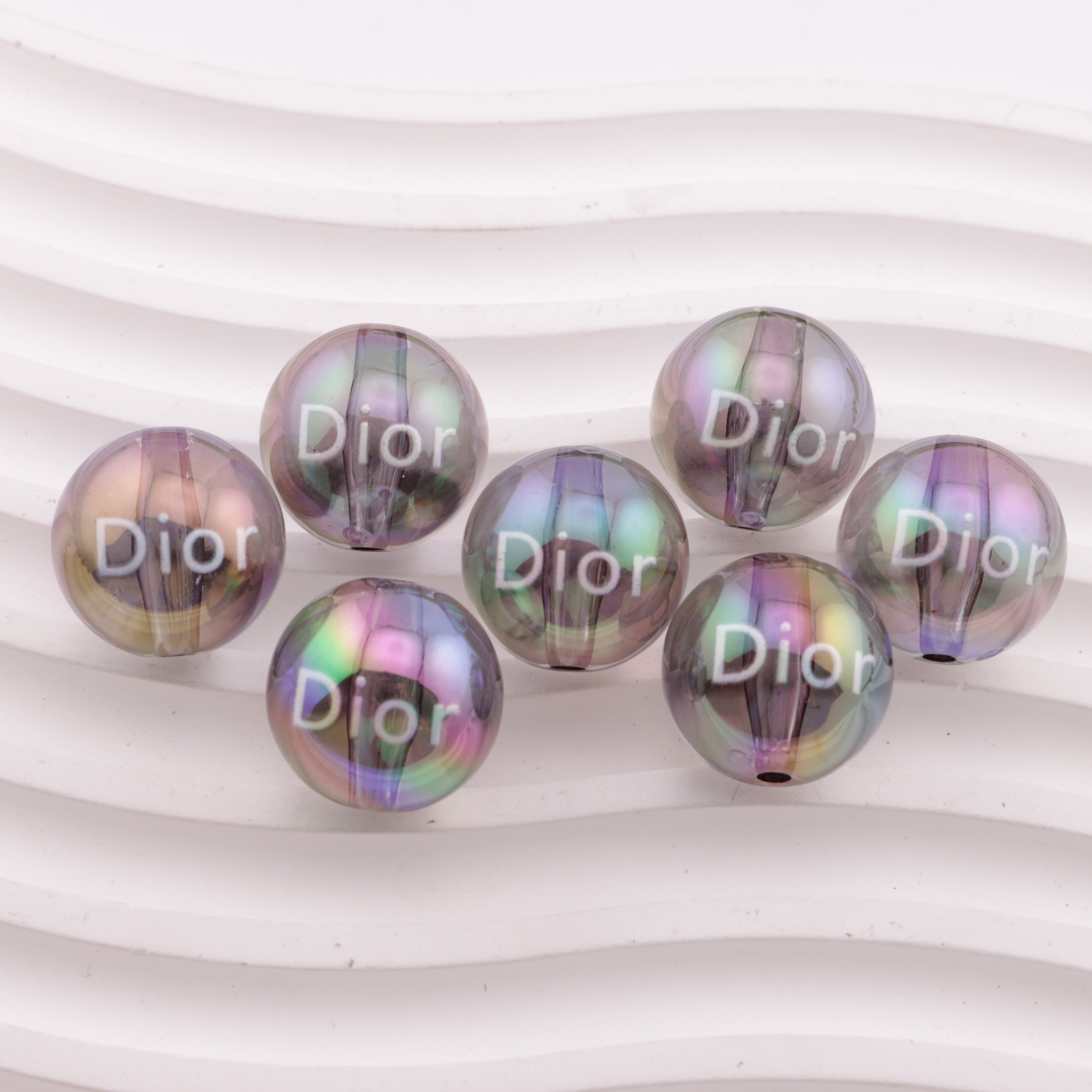 FS5538- 20mm High-Transparency UV-Coated Dior Acrylic Beads Zoe's DIY Shop