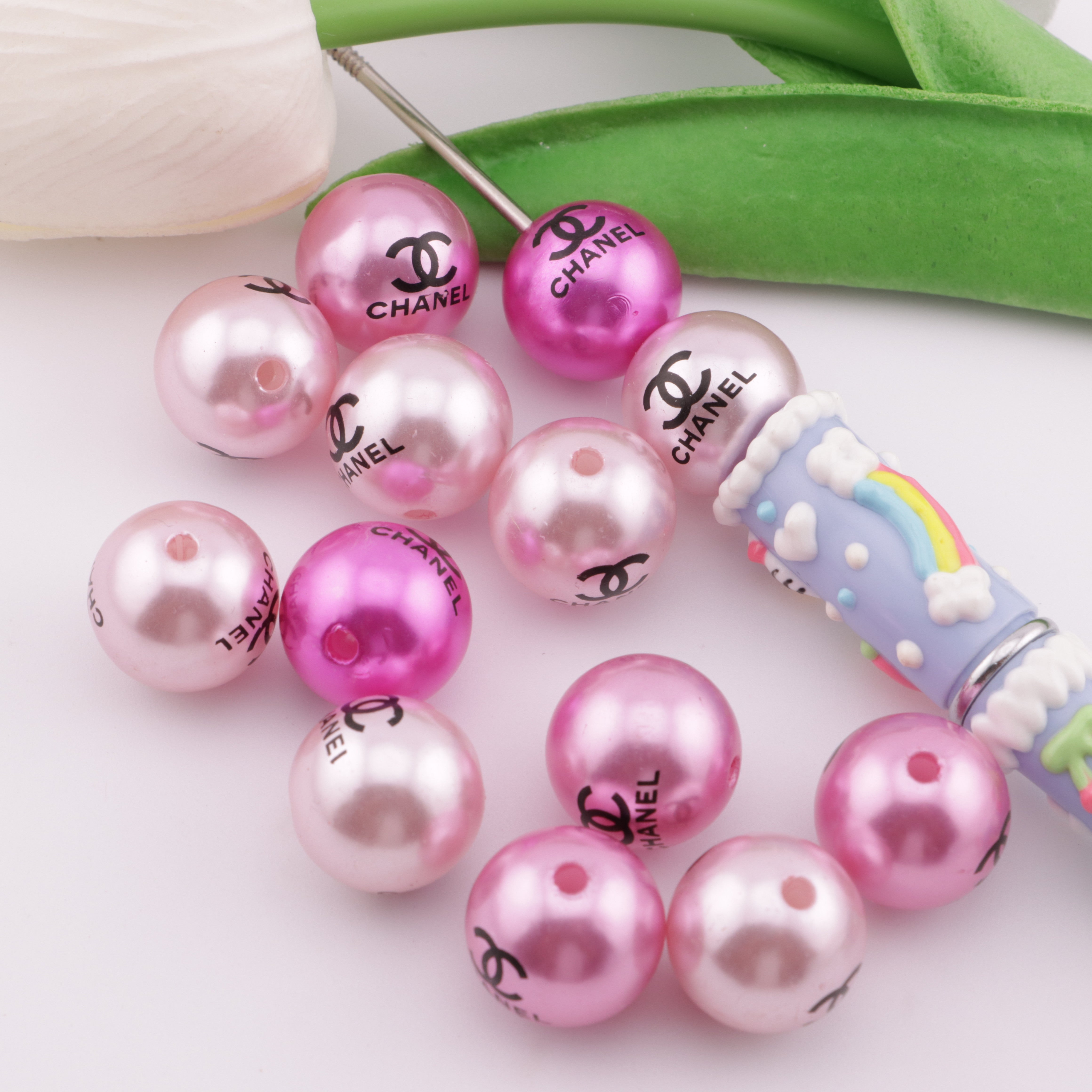 FS5544- 16Mm Imitation Pearl CC Acrylic Beads (Thin Lines) Zoe's DIY Shop