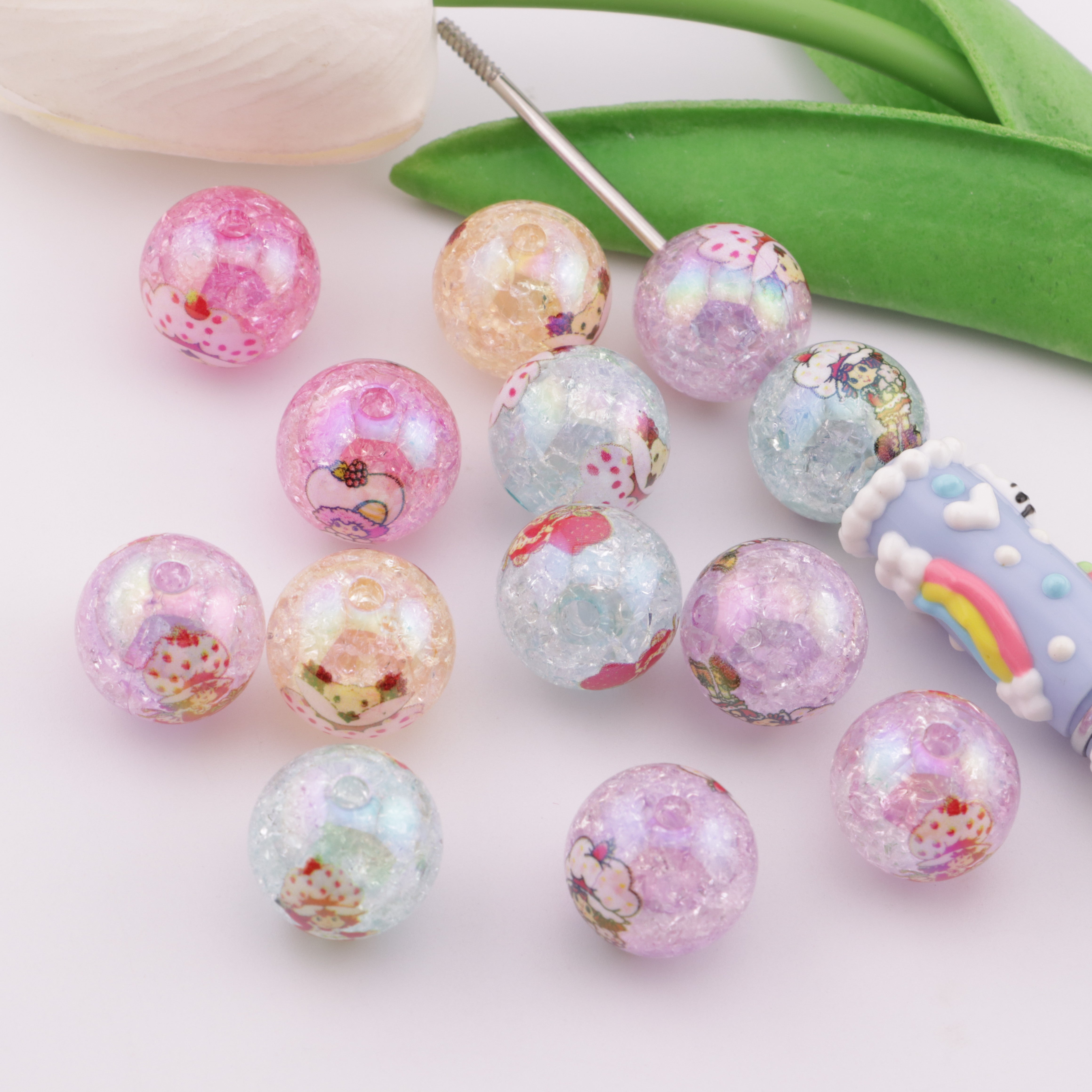 FS6121- 16mm Strawberry Girl Acrylic Beads