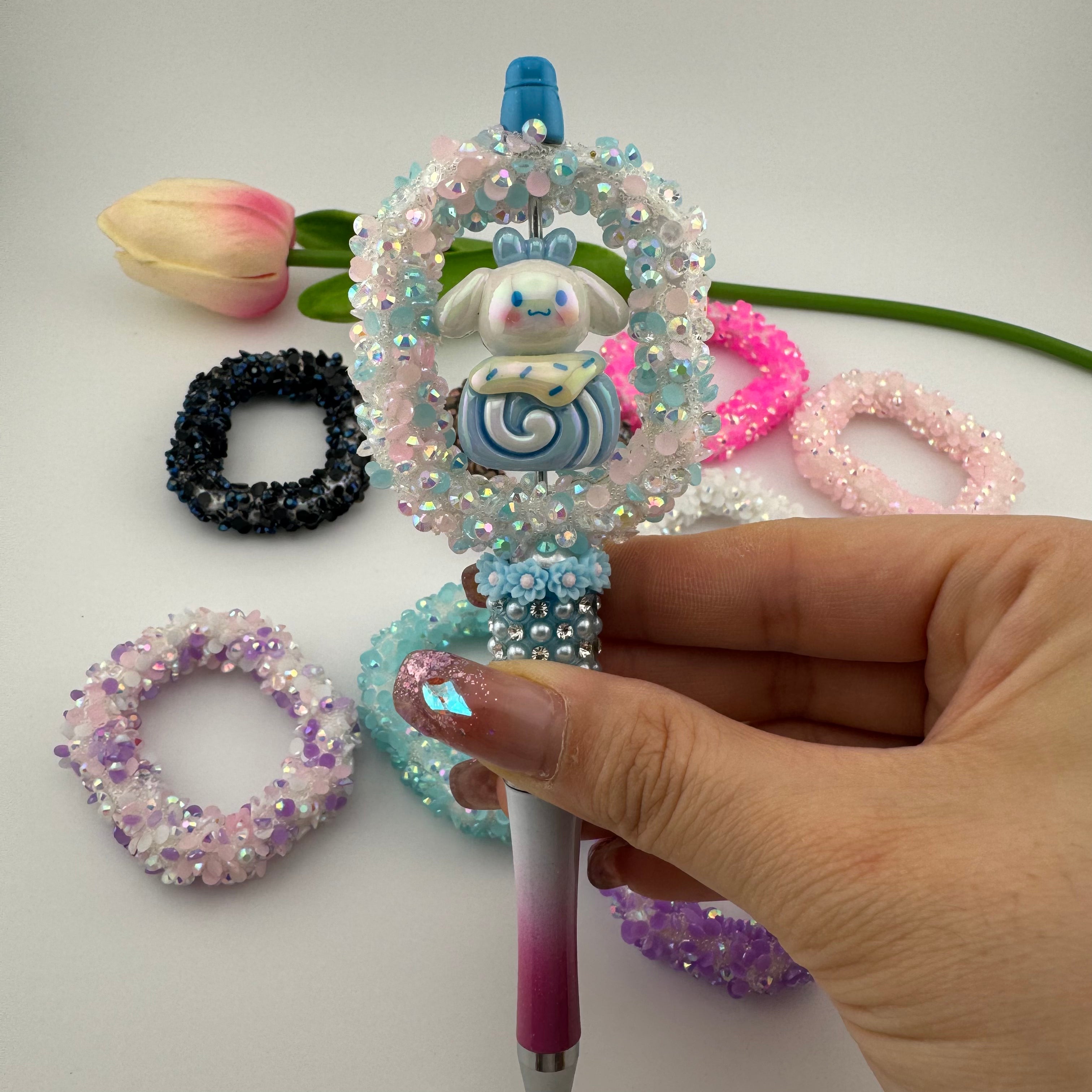 Mixed Color Sugar Bead Frame Fit For Beadable Pens