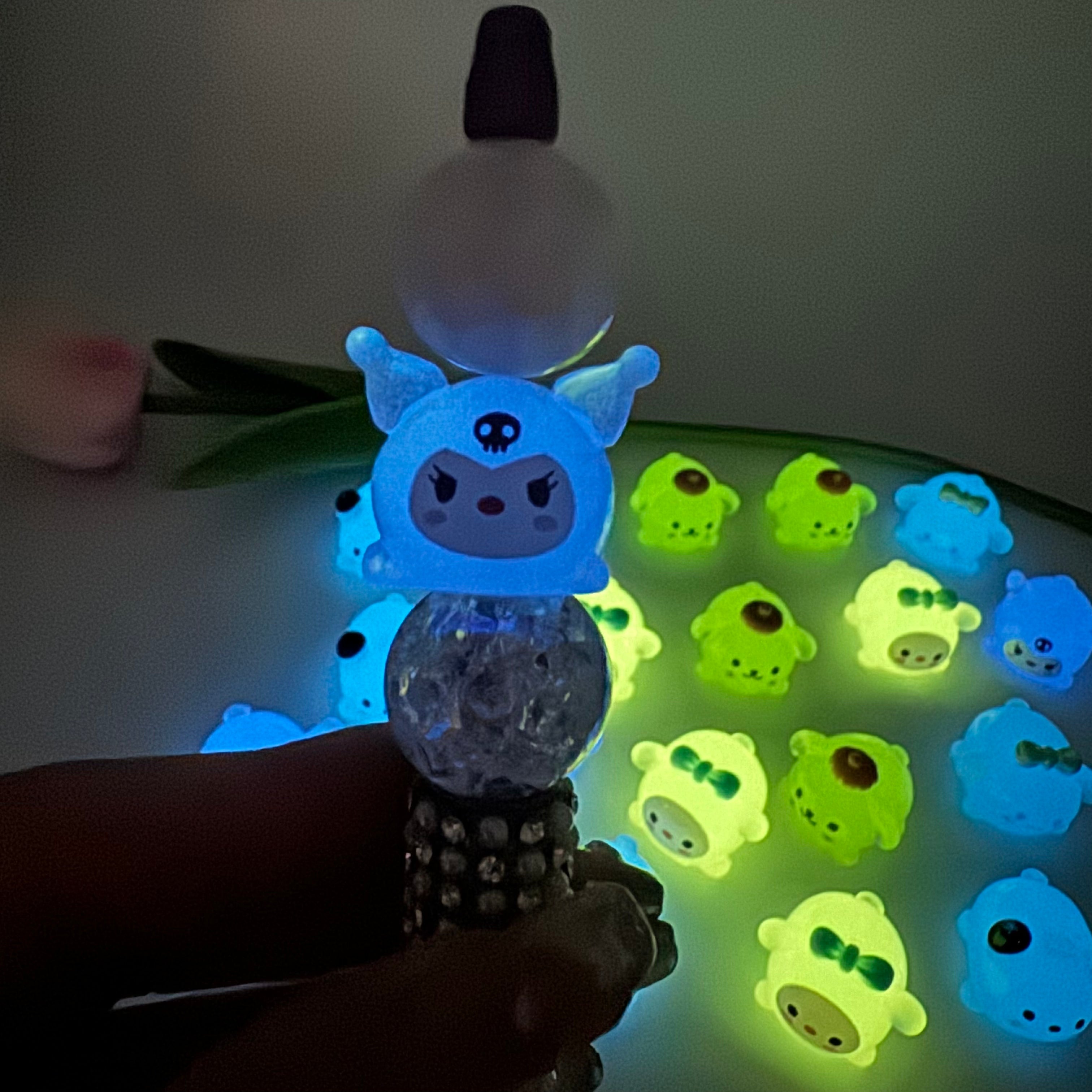 Mixed Stereoscopic Sanrio Glowing Resin Beads Fit For Beadable Pens