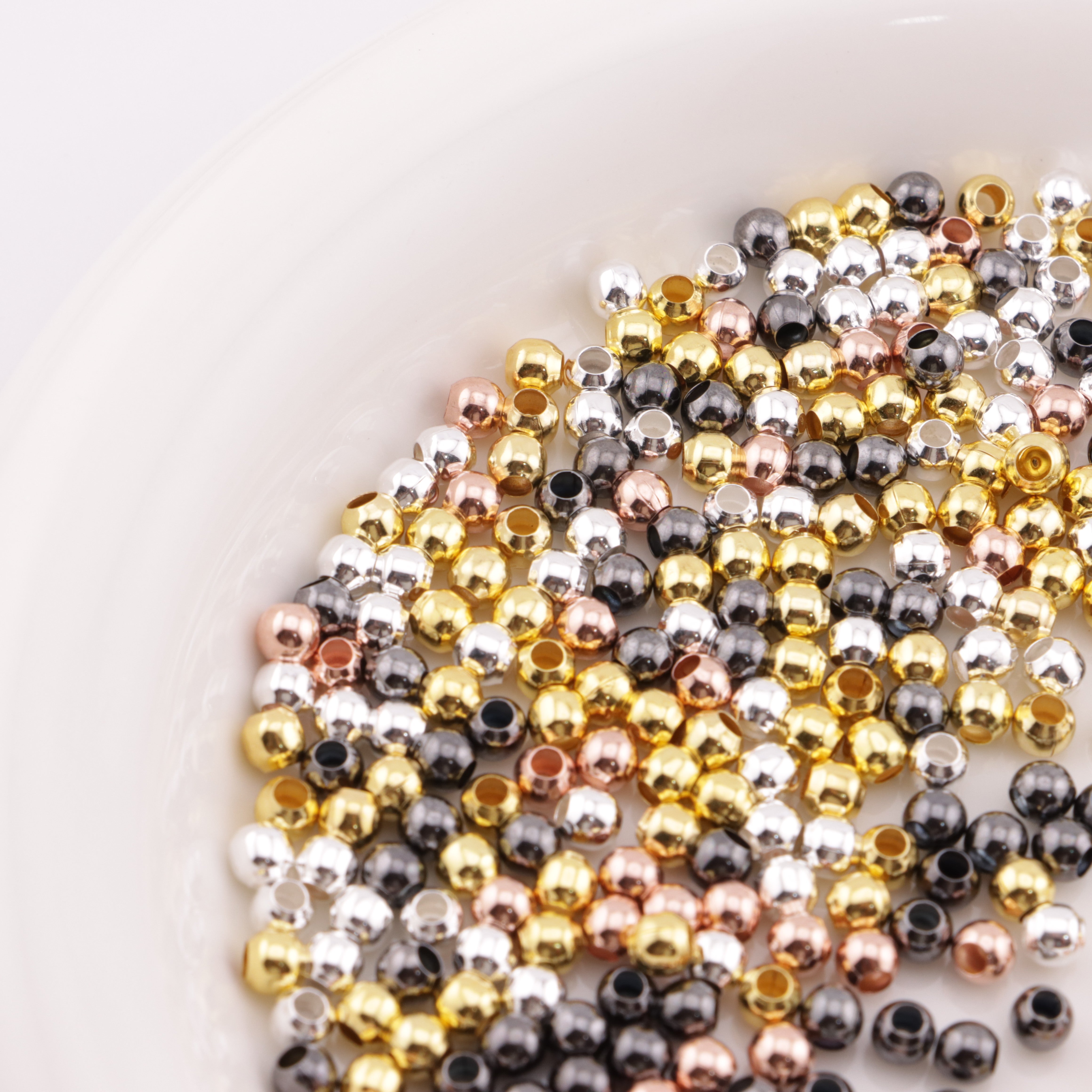 FS6137- 4mm Copper Metal Spacer Beads Fit For Pen