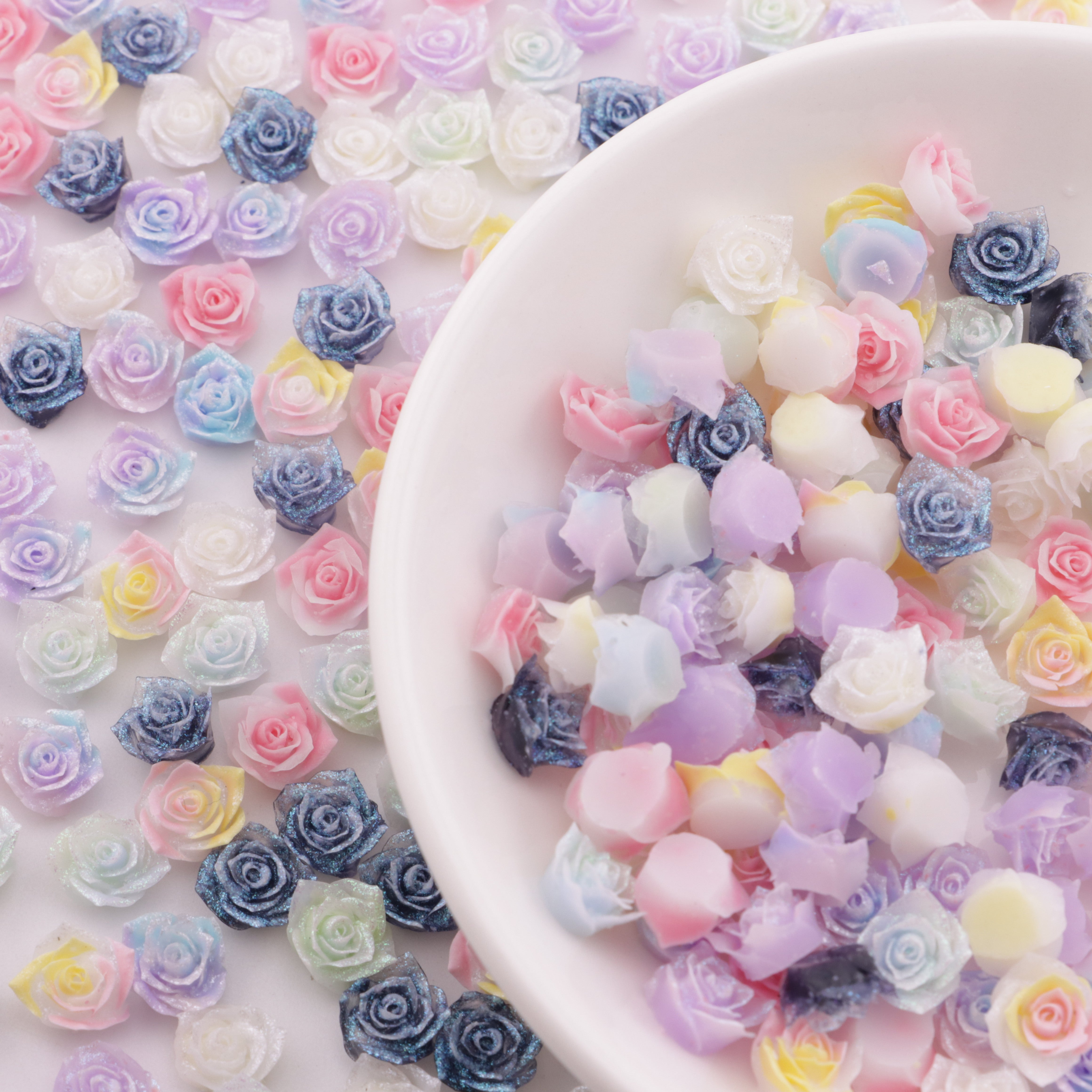 FS6140- 9mm Luminous Soft Flower Charms Night - Glow Soft Flower Patches