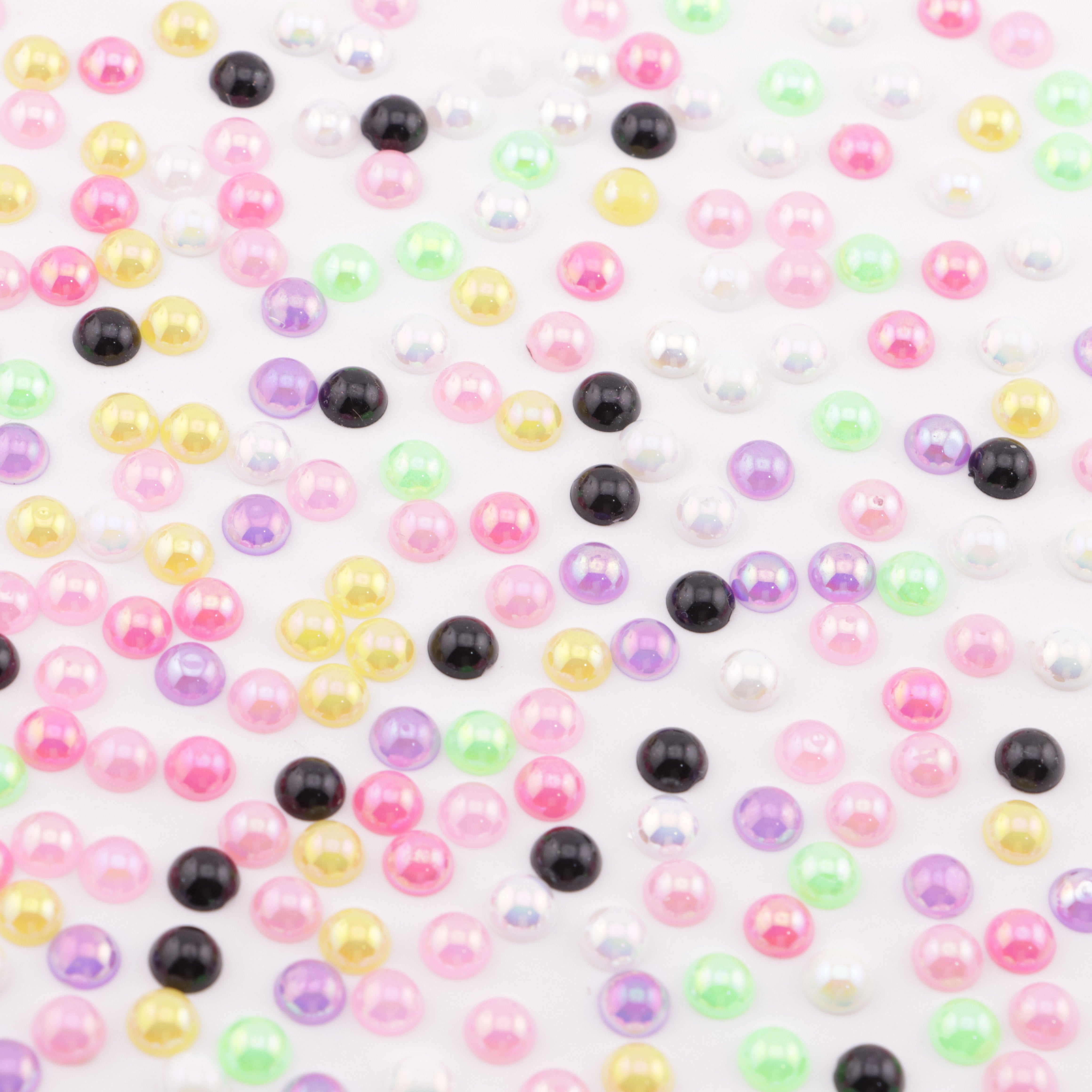 FS3640- 5mm Ab Color Half Round Pearl Colored Plated Half Round Pearl