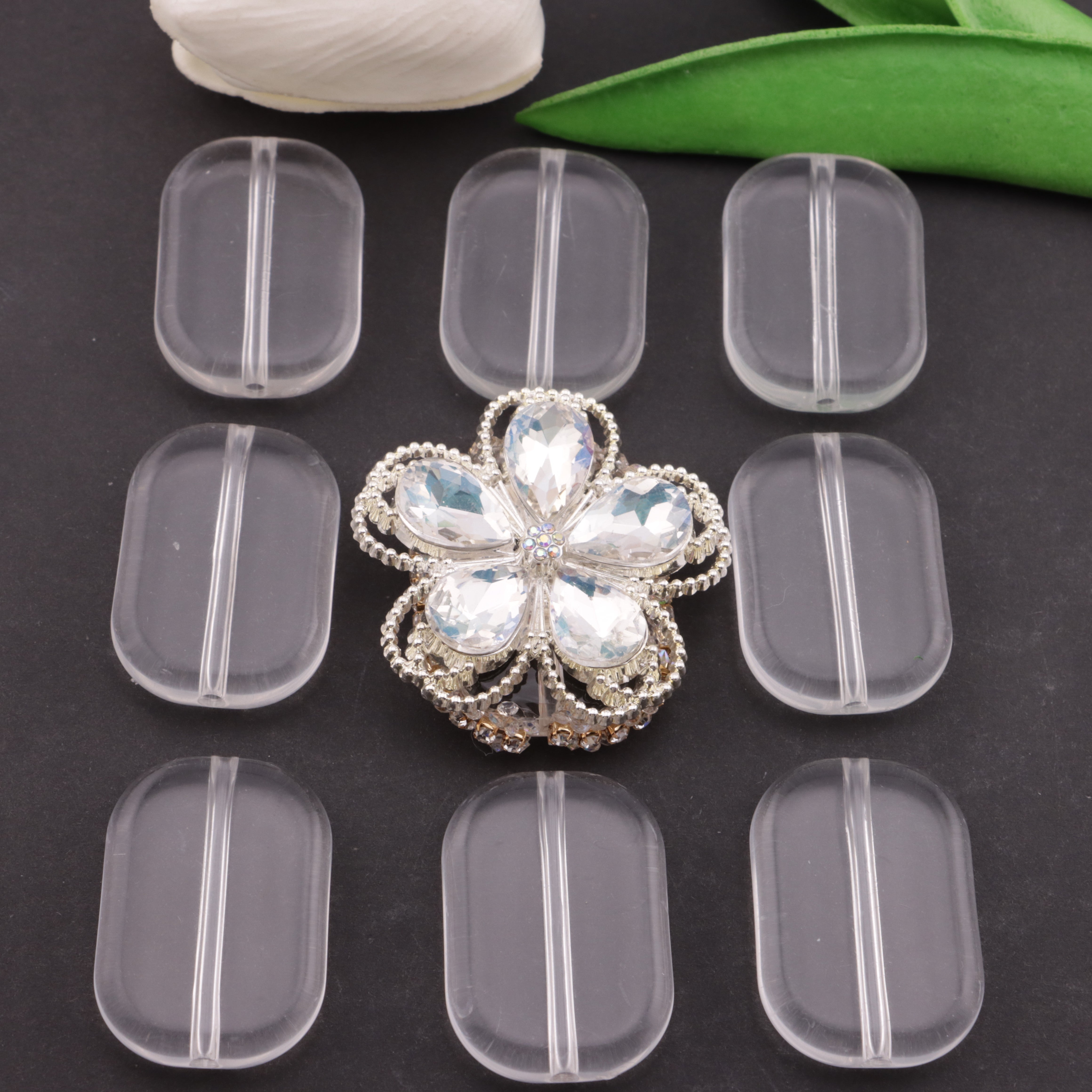 FS6148- 24*35mm Clear Rounded Rectangular Plate Based Beads Transparent Rounded Rectangular Base Beads