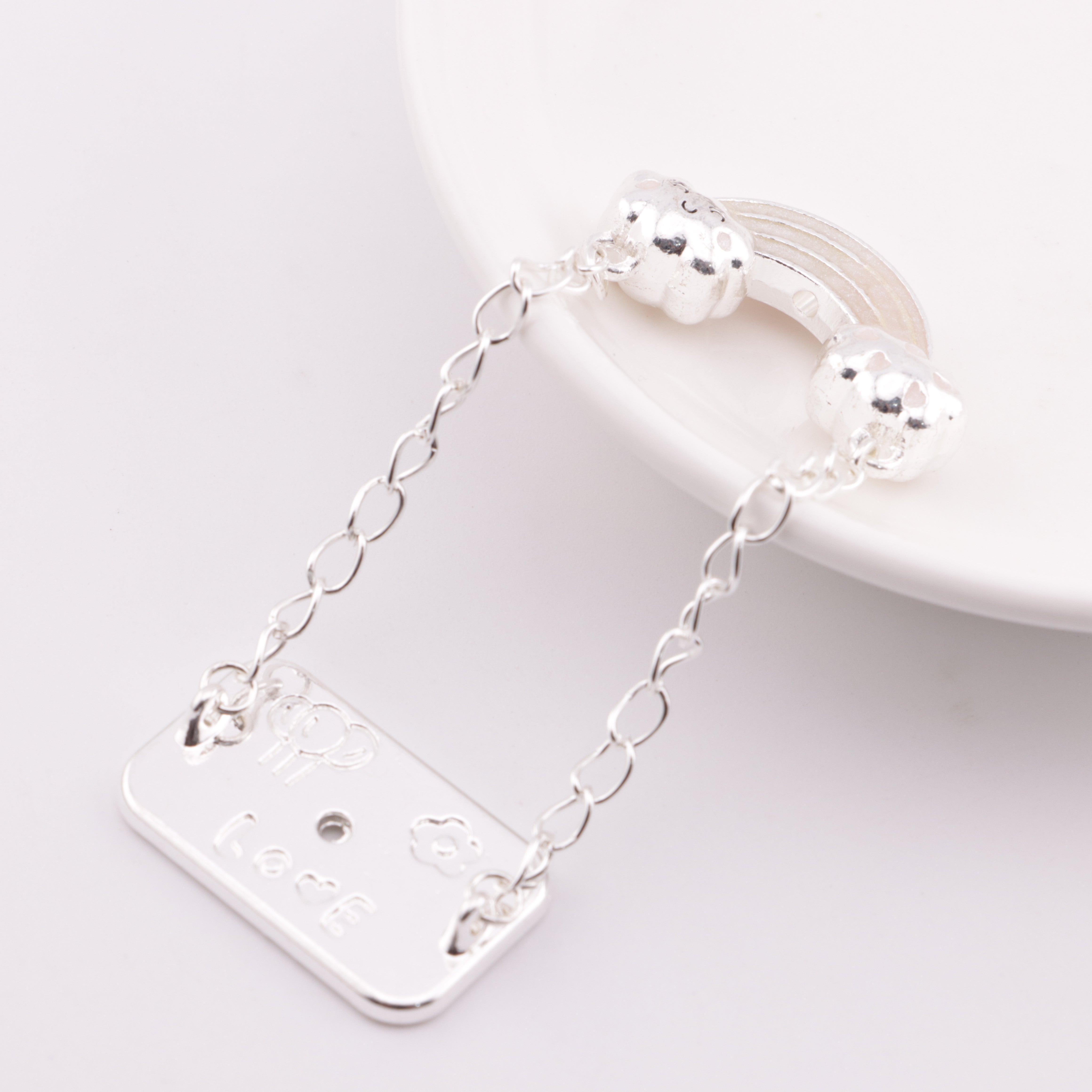 FS6154- Metal Rainbows And Plate Beads Set With Holes
