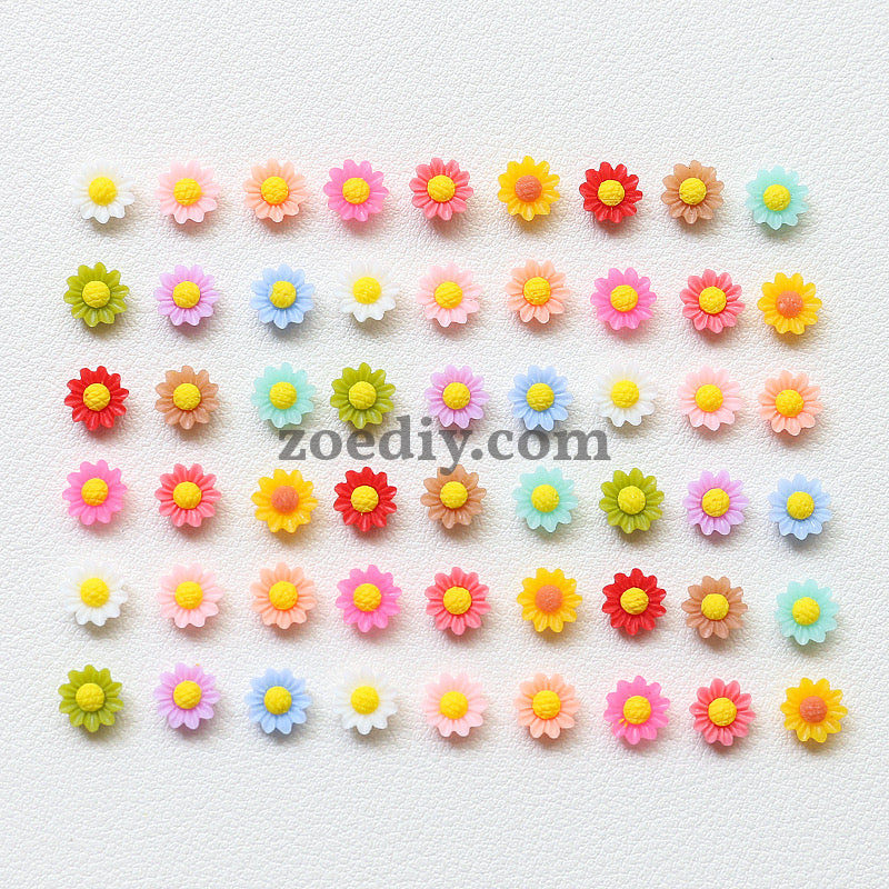 FS1317- 6MM Dasiy Flower Resin Nail Charms For Making Fancy Bead Or Fancy Pen