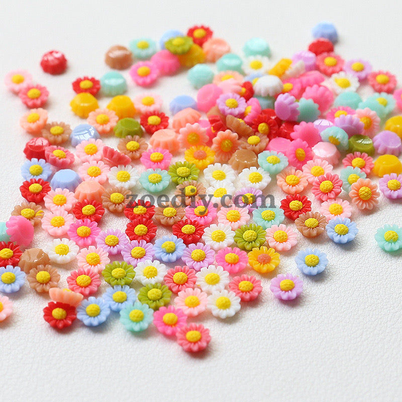 FS1317- 6MM Dasiy Flower Resin Nail Charms For Making Fancy Bead Or Fancy Pen