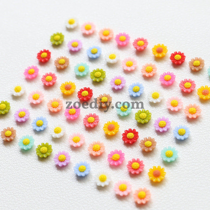 FS1317- 6MM Dasiy Flower Resin Nail Charms For Making Fancy Bead Or Fancy Pen