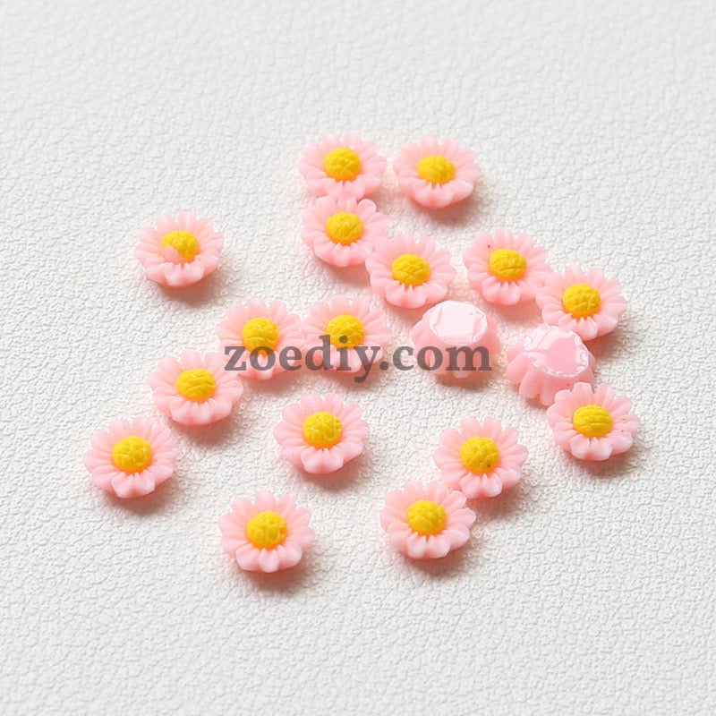 FS1317- 6MM Dasiy Flower Resin Nail Charms For Making Fancy Bead Or Fancy Pen