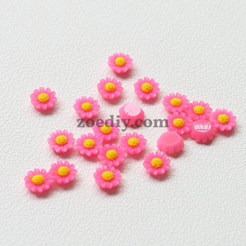 FS1317- 6MM Dasiy Flower Resin Nail Charms For Making Fancy Bead Or Fancy Pen