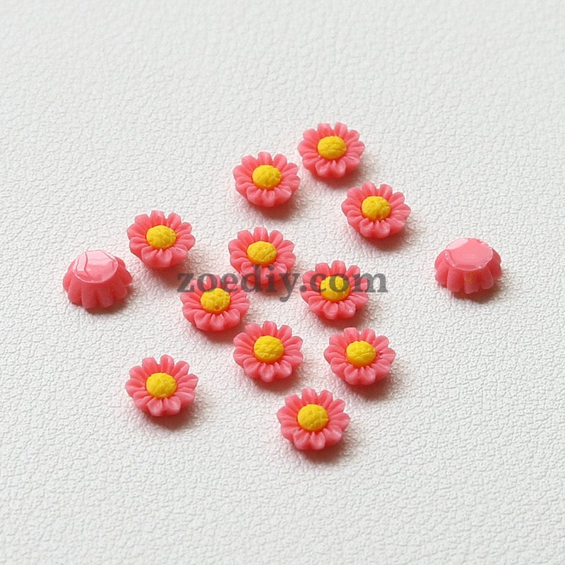 FS1317- 6MM Dasiy Flower Resin Nail Charms For Making Fancy Bead Or Fancy Pen