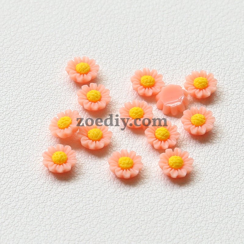 FS1317- 6MM Dasiy Flower Resin Nail Charms For Making Fancy Bead Or Fancy Pen