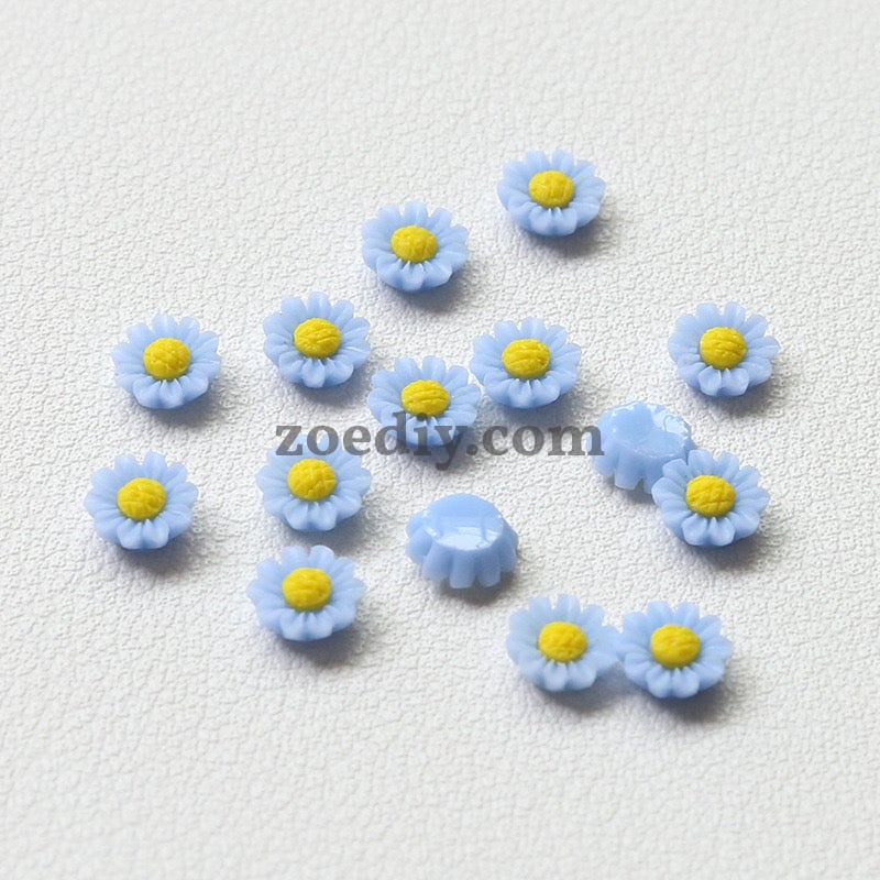 FS1317- 6MM Dasiy Flower Resin Nail Charms For Making Fancy Bead Or Fancy Pen