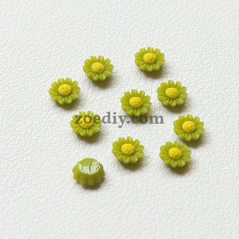 FS1317- 6MM Dasiy Flower Resin Nail Charms For Making Fancy Bead Or Fancy Pen