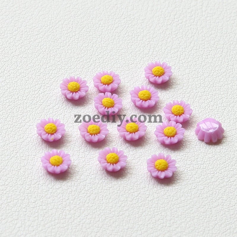 FS1317- 6MM Dasiy Flower Resin Nail Charms For Making Fancy Bead Or Fancy Pen