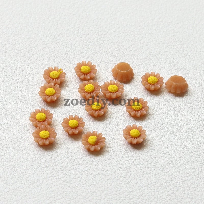 FS1317- 6MM Dasiy Flower Resin Nail Charms For Making Fancy Bead Or Fancy Pen