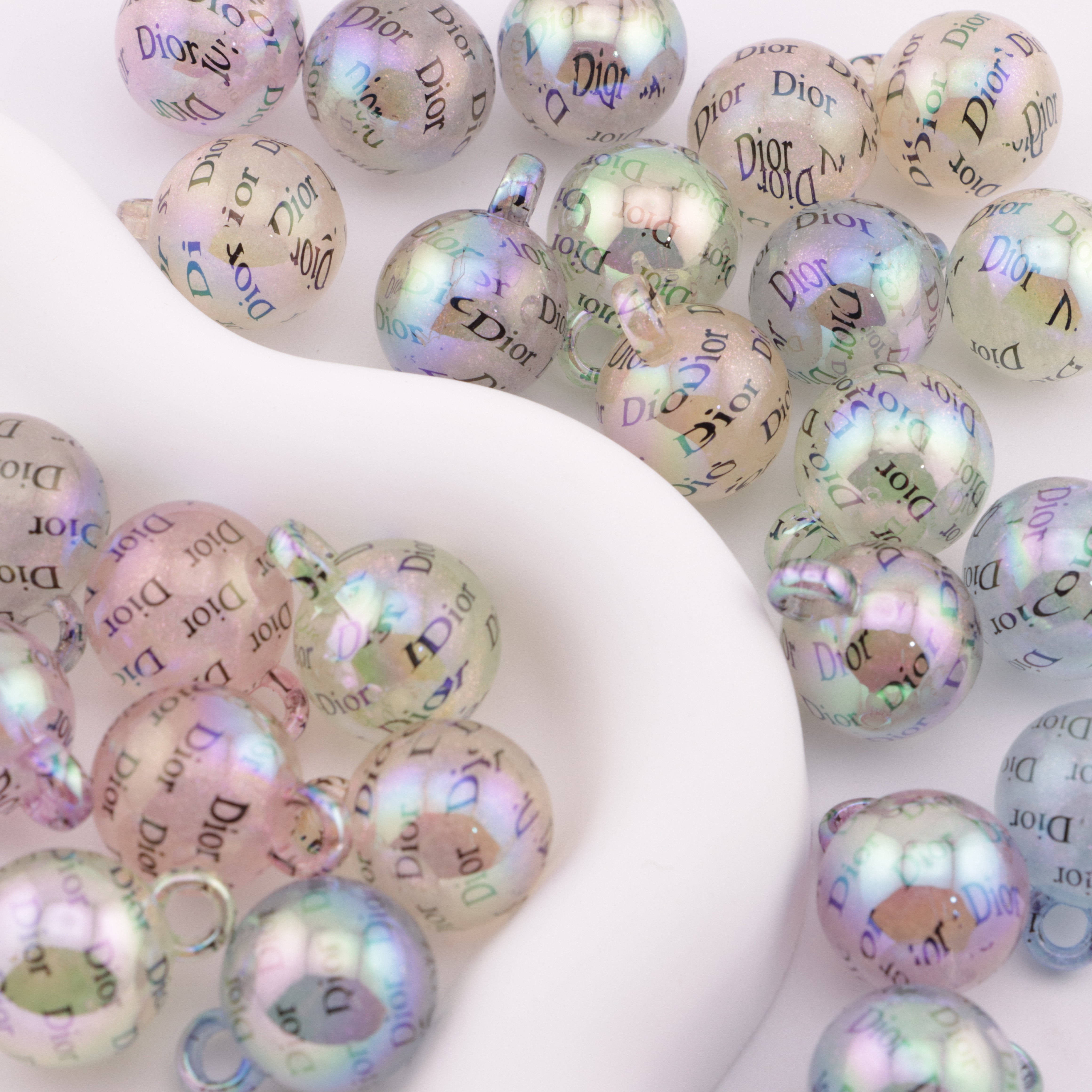 FS4272- 16mm Dior Glow-In-The-Dark Car Hanging Beads Zoe's DIY Shop