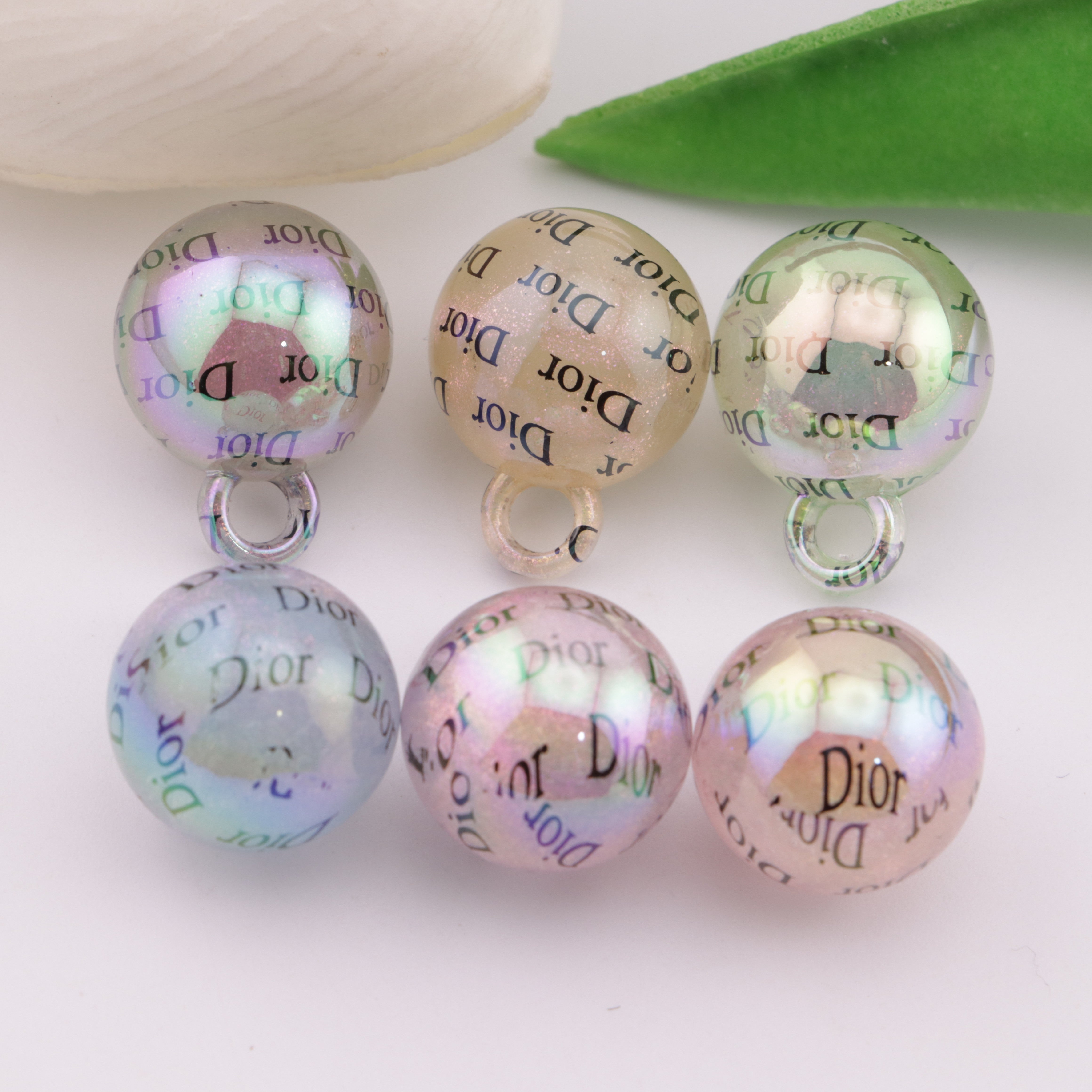 FS4272- 16mm Dior Glow-In-The-Dark Car Hanging Beads Zoe's DIY Shop