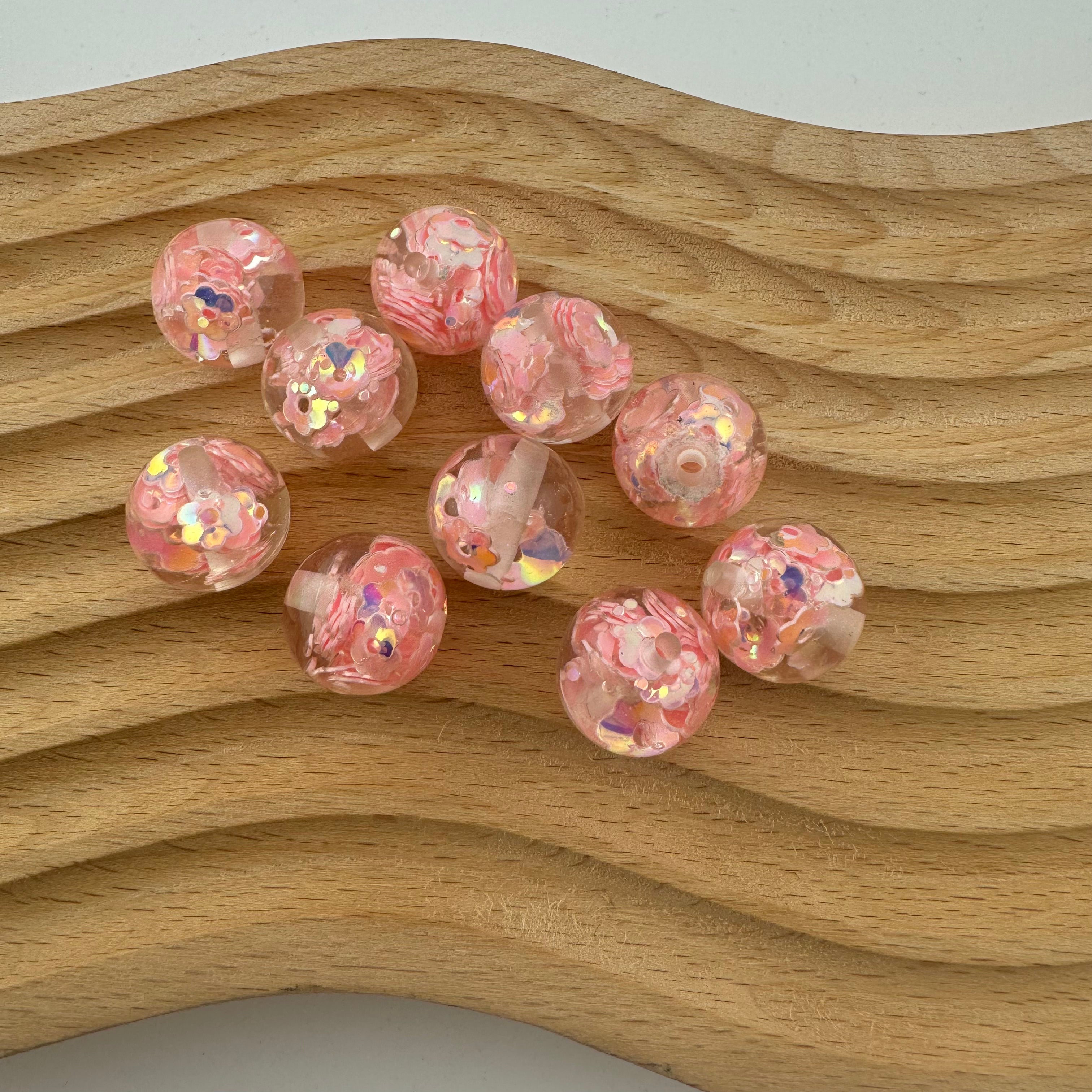 16mm Flower Flower Flash Chip Resin Beads