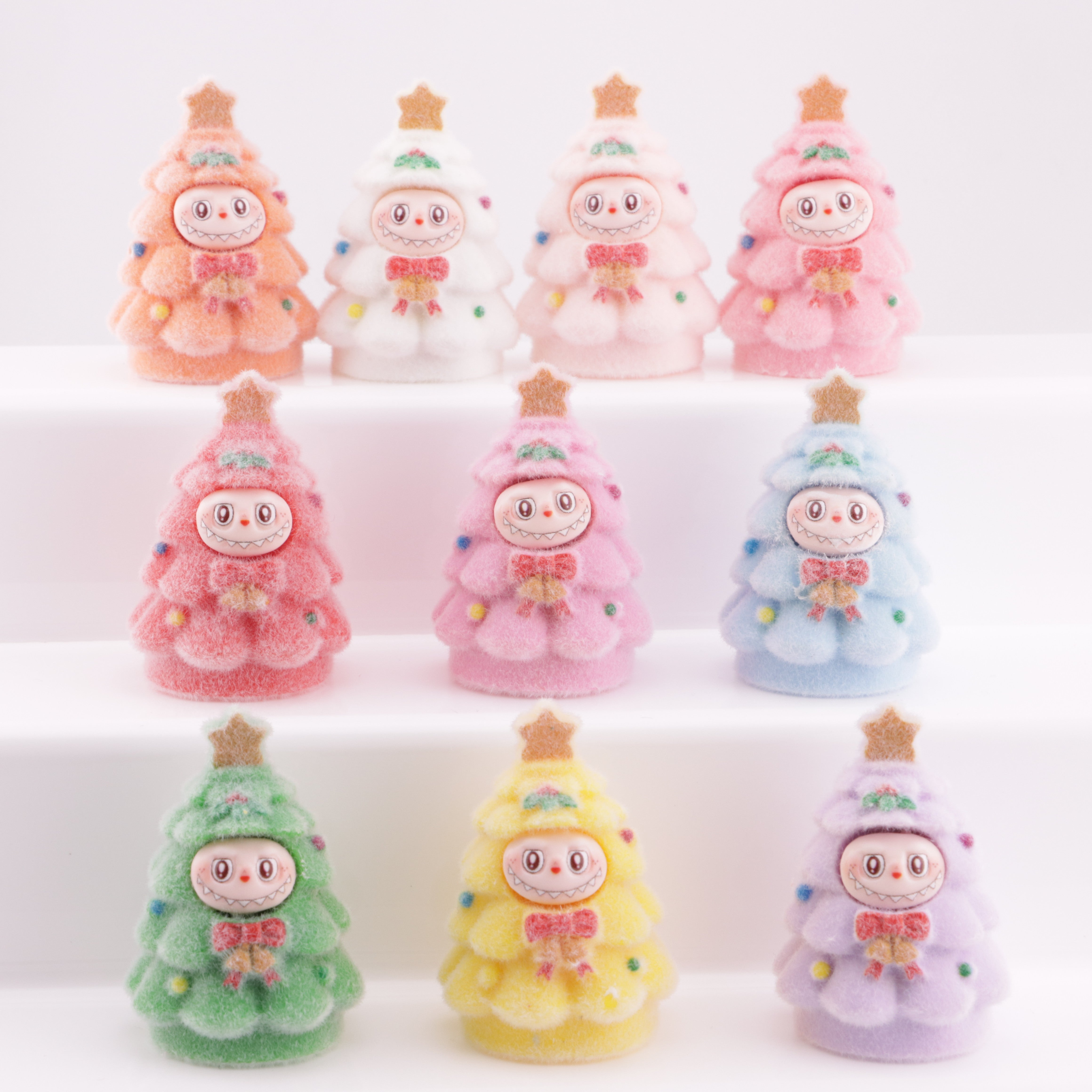 FS6175- Flocked LBB Christmas Tree Beads