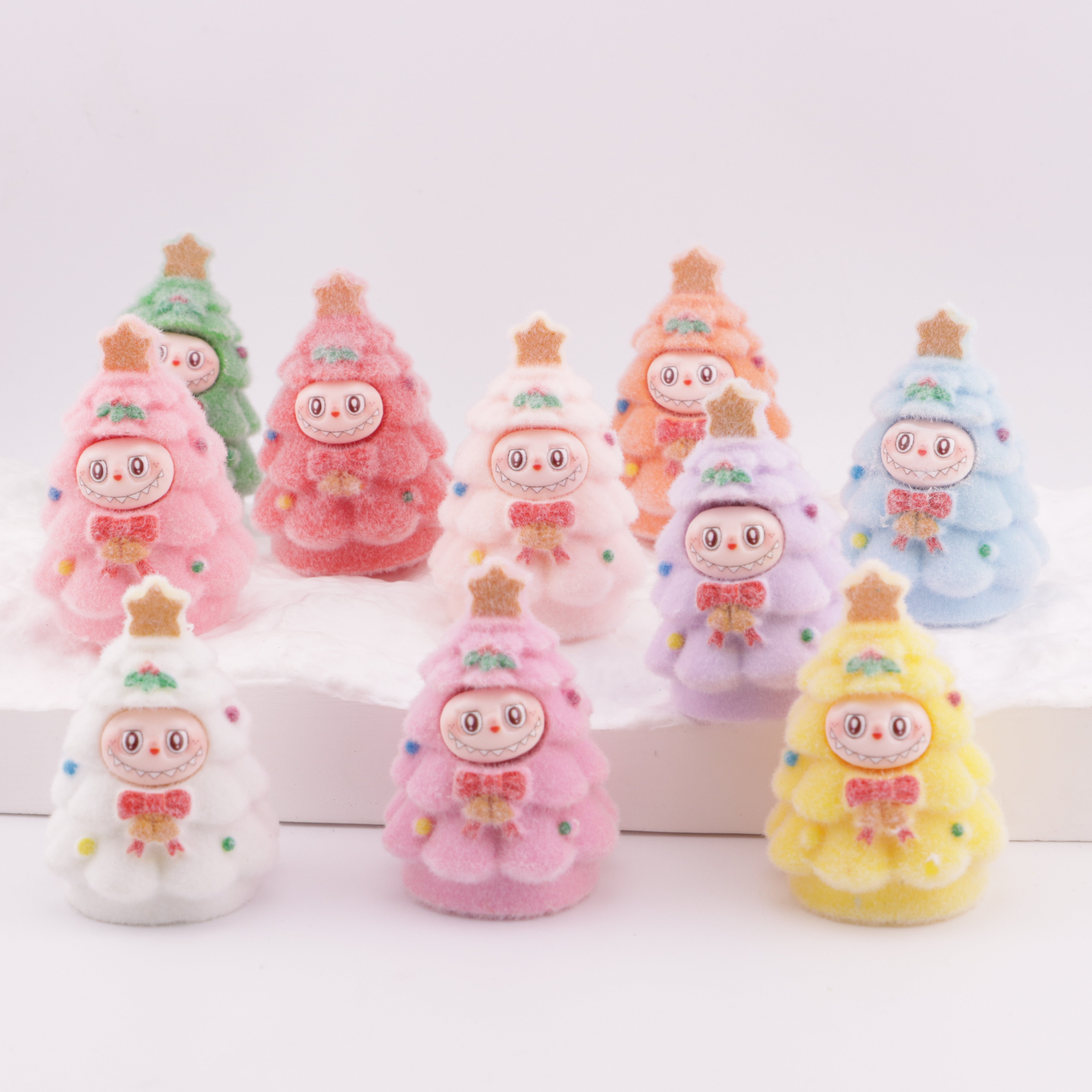 FS6175- Flocked LBB Christmas Tree Beads